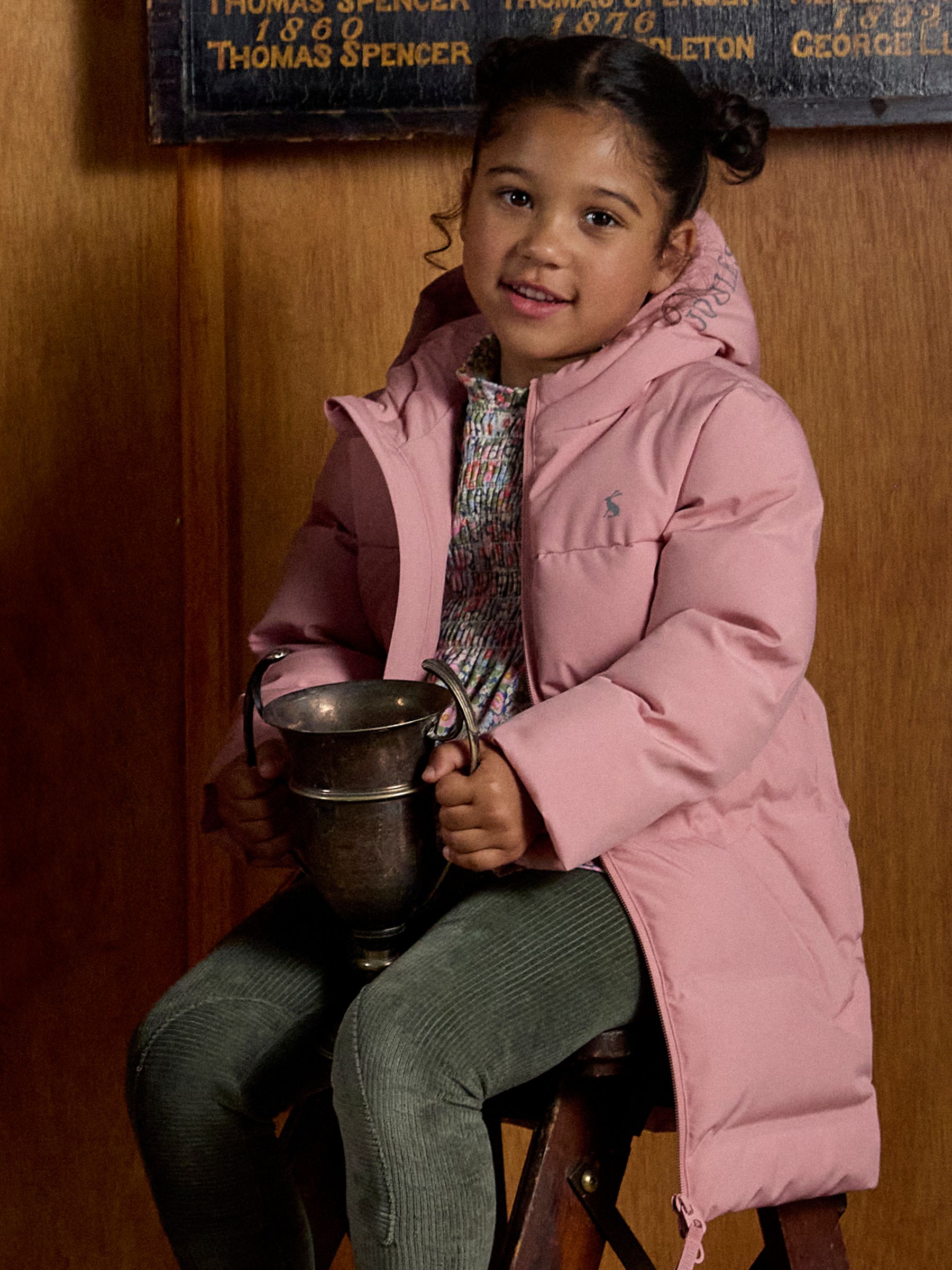 Girls' Padwell Pink Waterproof Padded Coat - Image 1 of 9 Girls' Padwell Pink Waterproof Padded Coat - Image 1 of 9