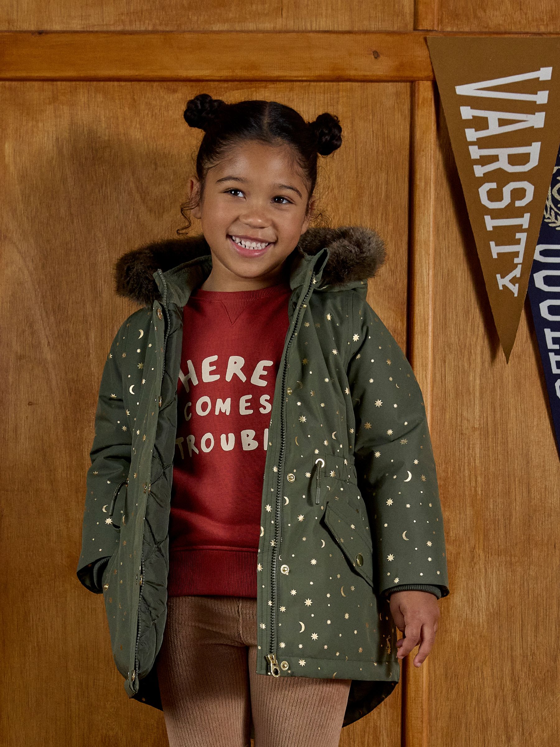 Girls' Alix Khaki Green Waterproof Parka Coat - Image 1 of 7