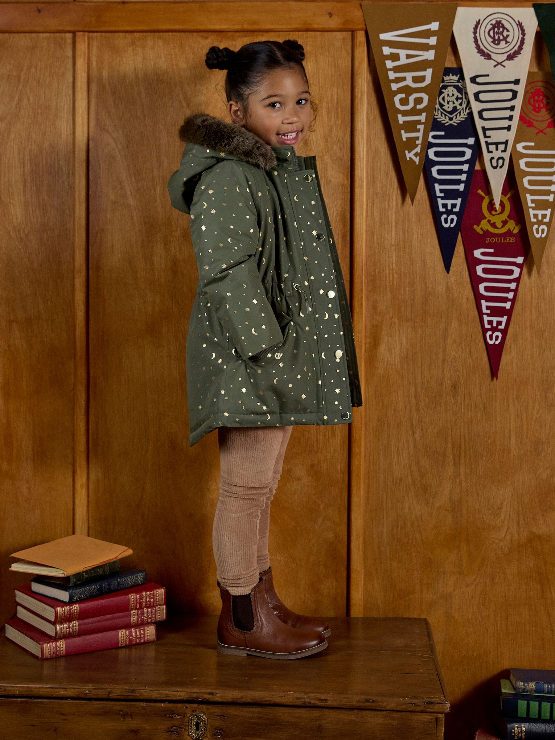 Girls' Alix Khaki Green Waterproof Parka Coat - Image 2 of 7