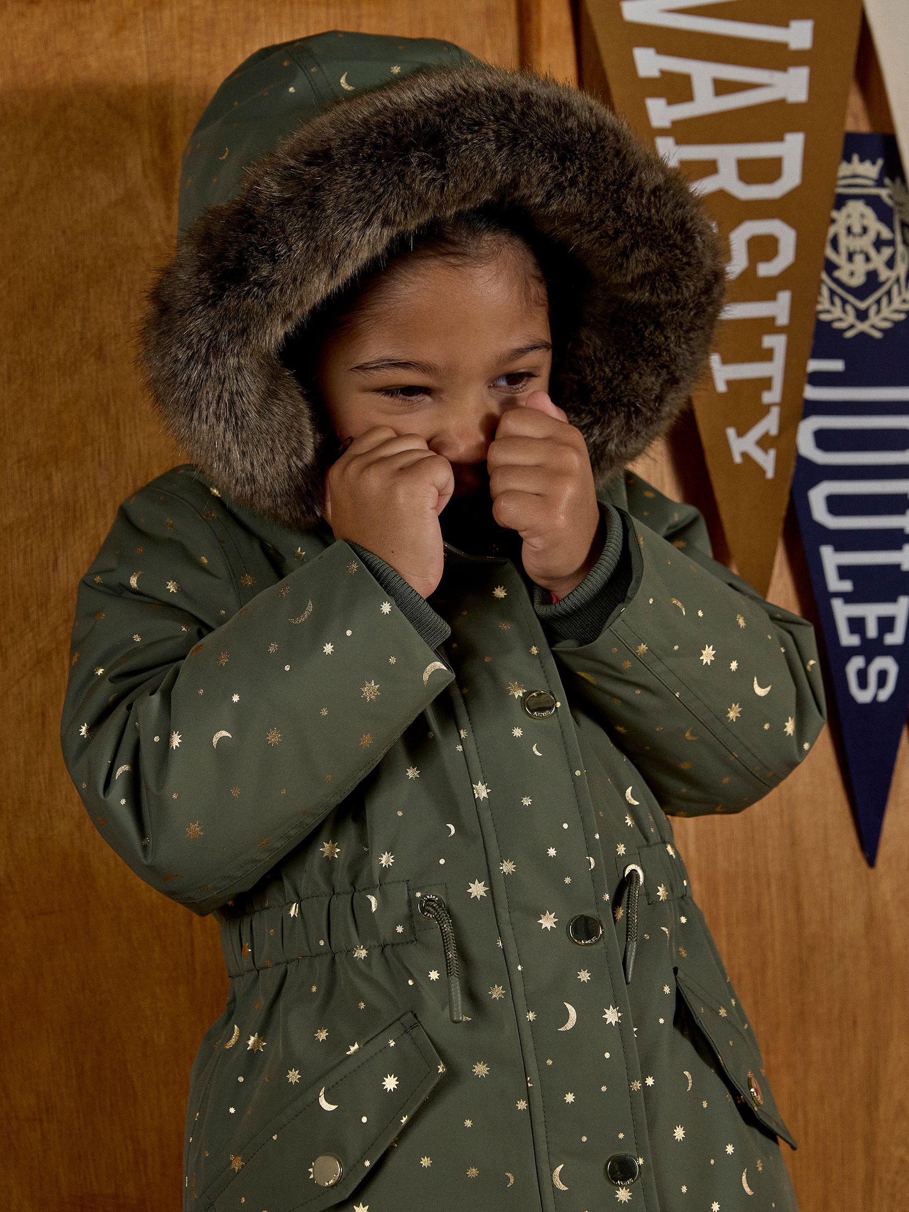 Girls' Alix Khaki Green Waterproof Parka Coat - Image 3 of 7