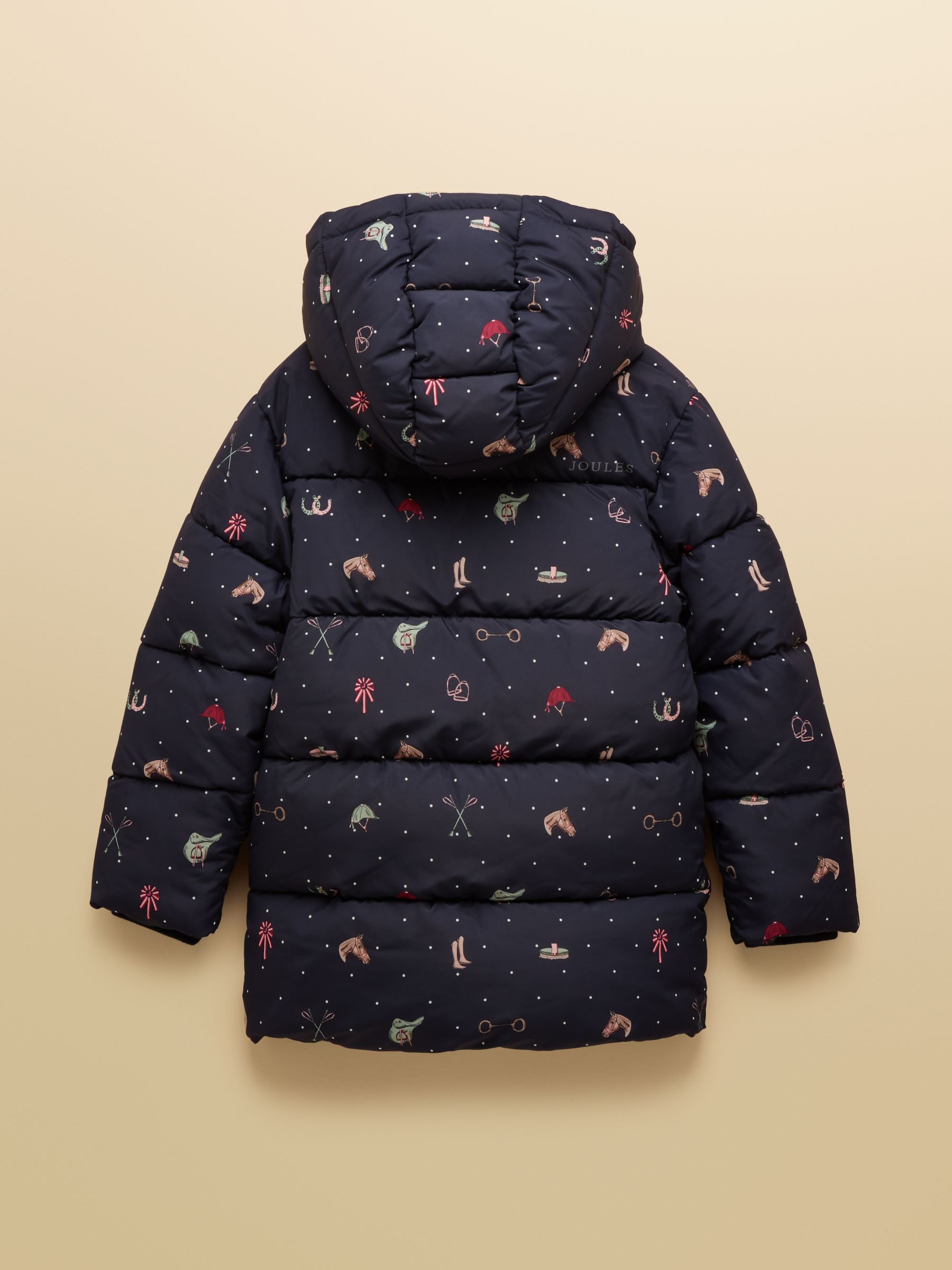 Girls' Emmeline Navy Horse Showerproof Padded Coat - Image 2 of 4 Girls' Emmeline Navy Horse Showerproof Padded Coat - Image 2 of 4