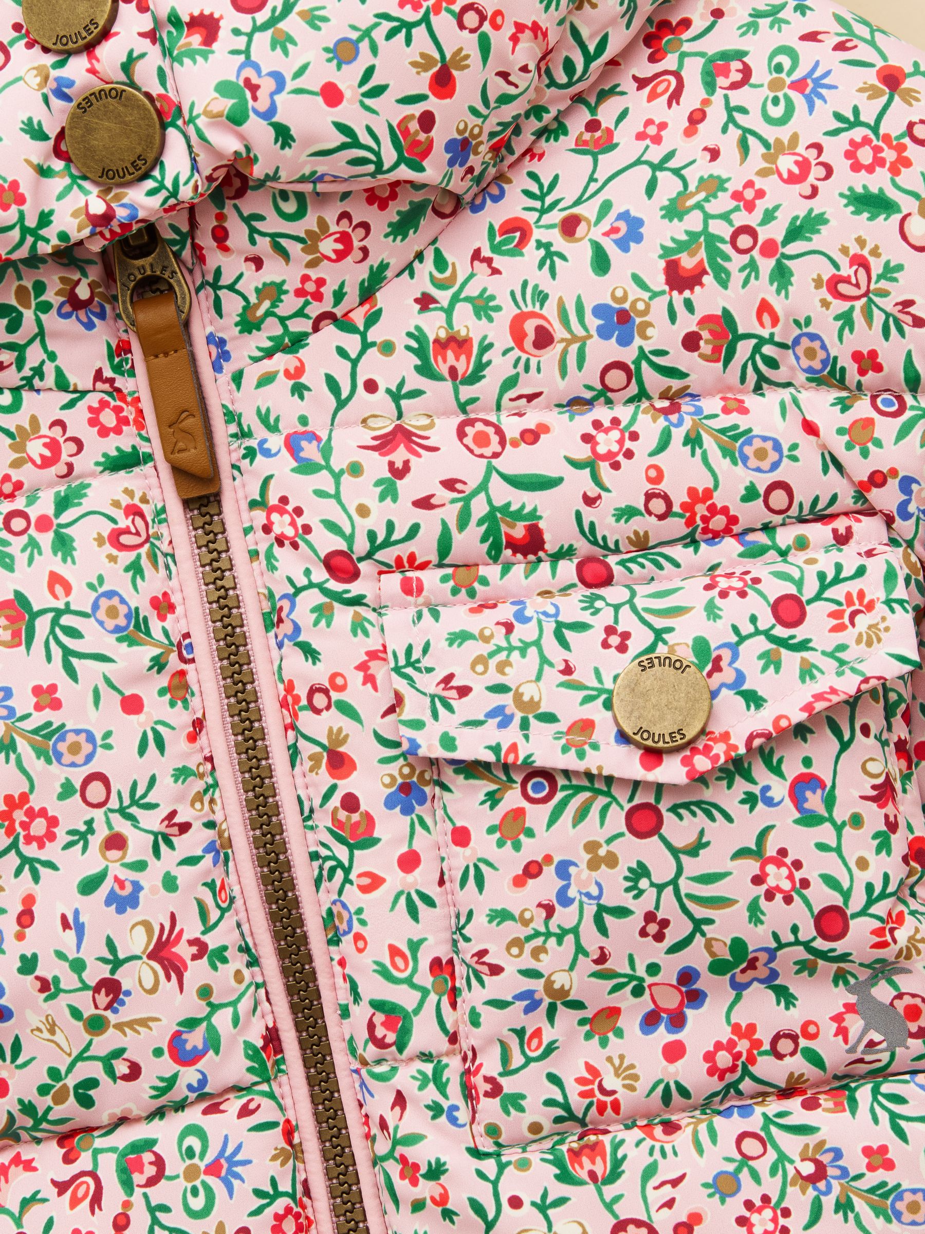 Girls' Emmeline Pink Ditsy Showerproof Padded Coat - Image 5 of 7