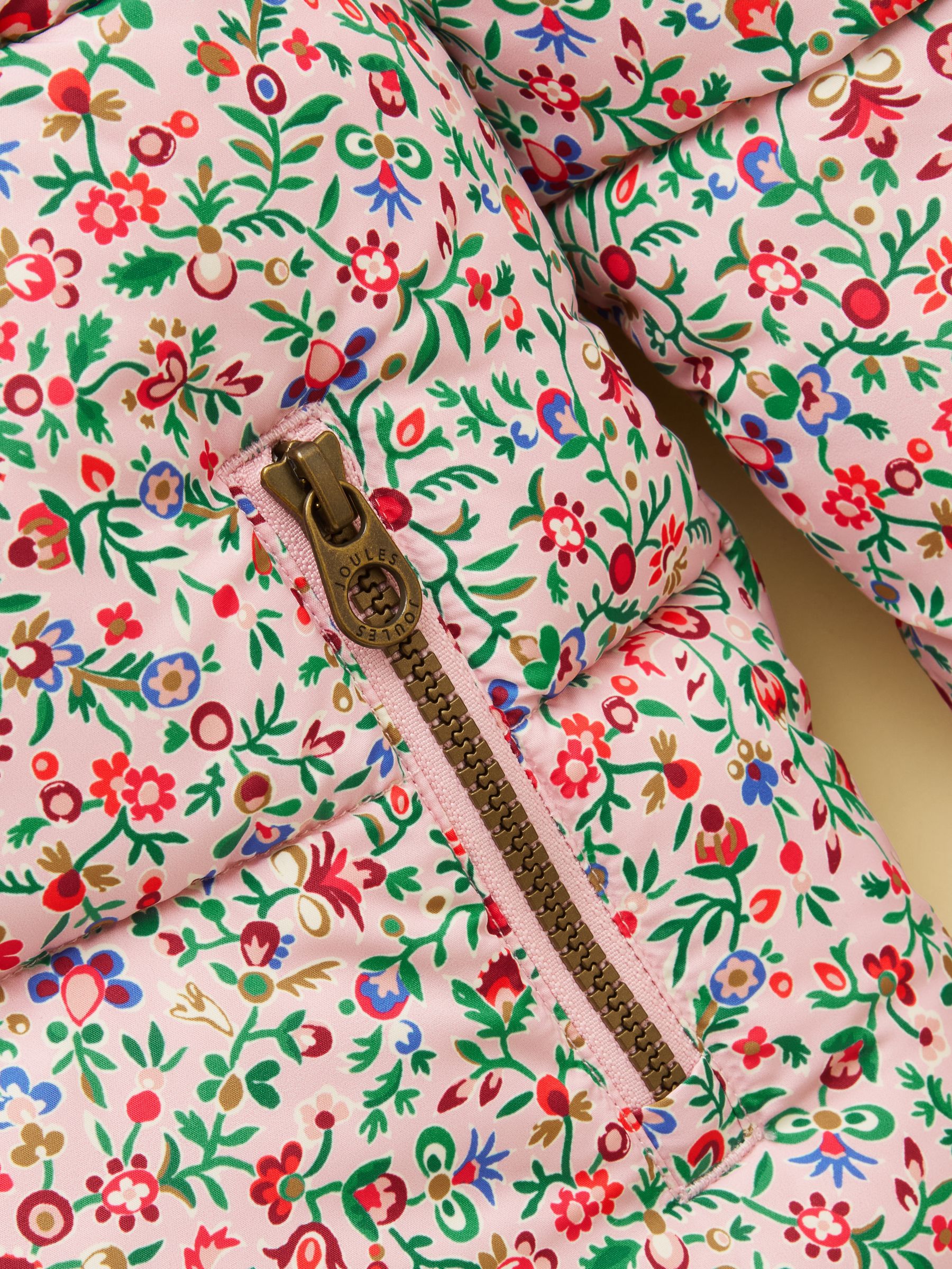 Girls' Emmeline Pink Ditsy Showerproof Padded Coat - Image 6 of 7