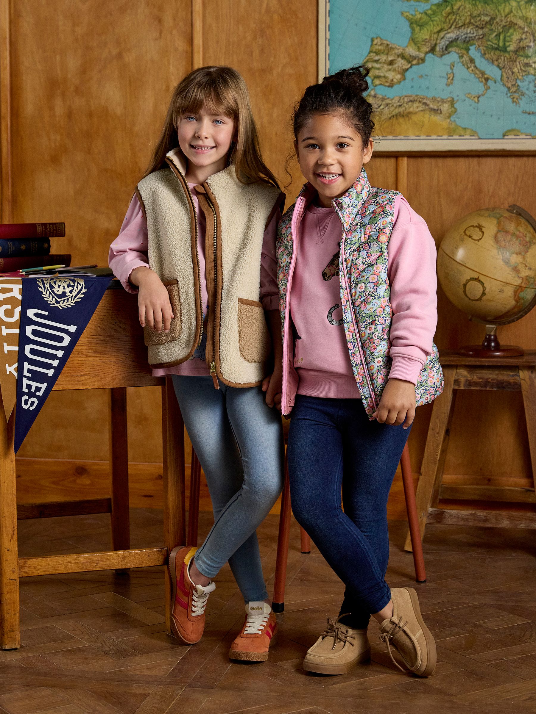 Girls' Crofton Multi Floral Showerproof Padded Gilet - Image 2 of 6 Girls' Crofton Multi Floral Showerproof Padded Gilet - Image 2 of 6