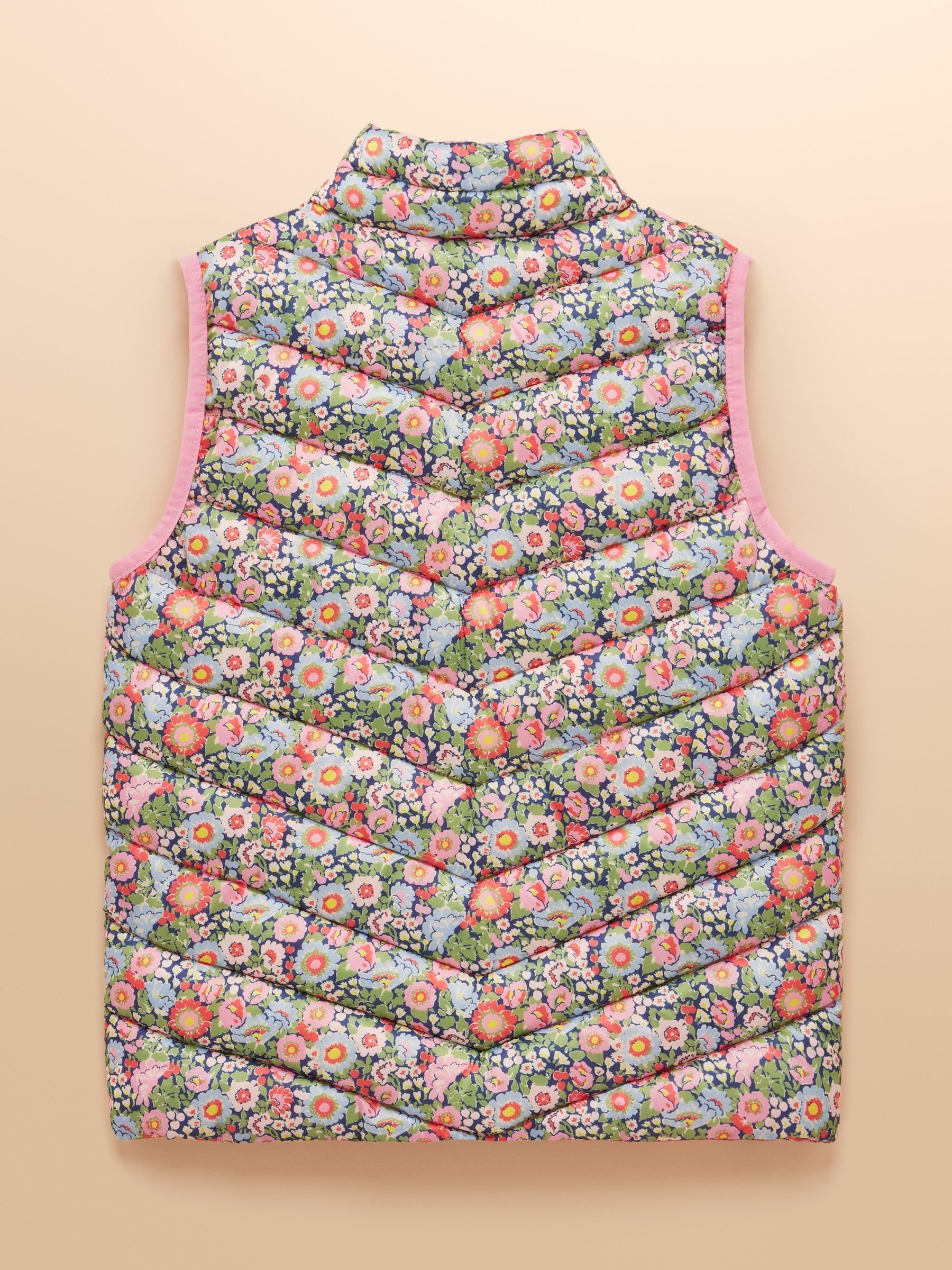 Girls' Crofton Multi Floral Showerproof Padded Gilet - Image 3 of 6