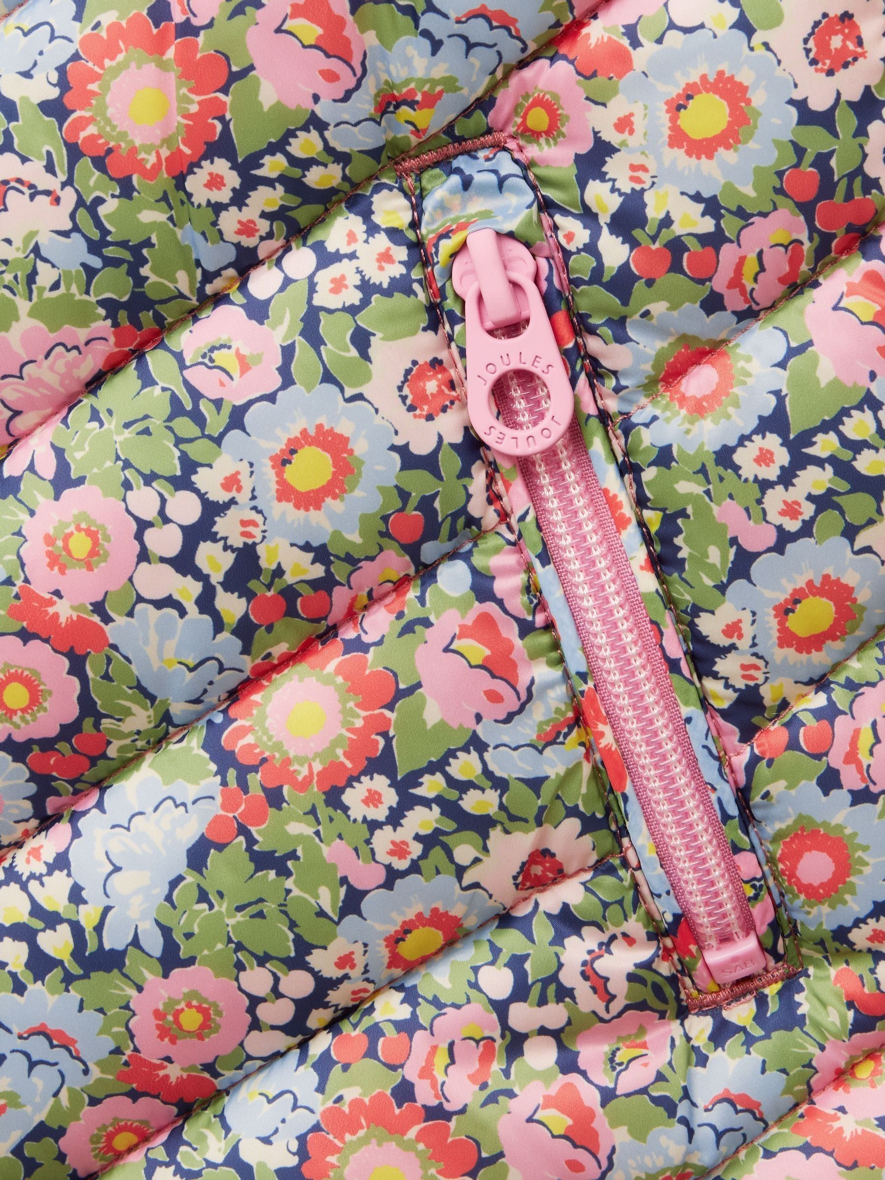 Girls' Crofton Multi Floral Showerproof Padded Gilet - Image 5 of 6