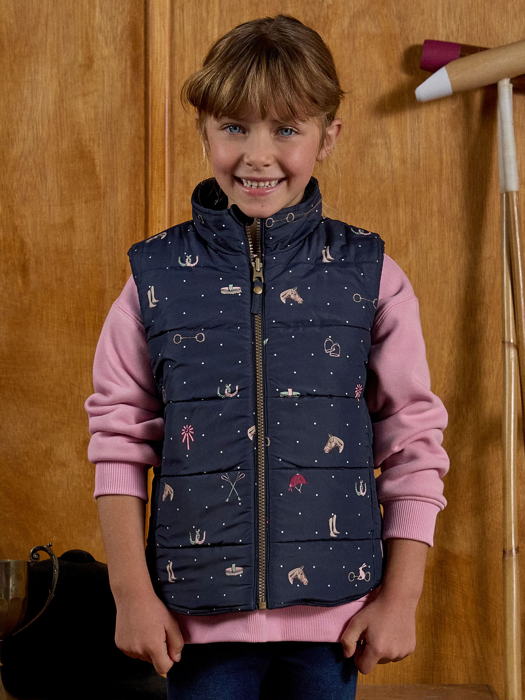 Girls' Atwell Navy Horse Reversible Showerproof Gilet - Image 1 of 9