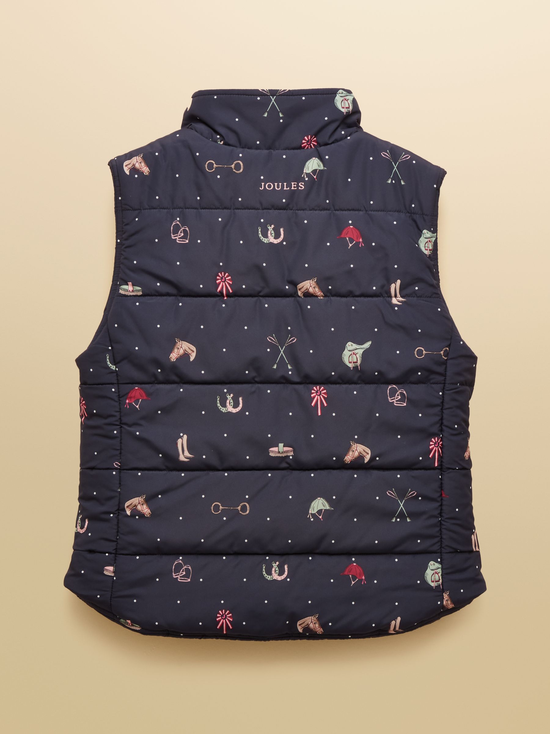 Girls' Atwell Navy Horse Reversible Showerproof Gilet - Image 6 of 9