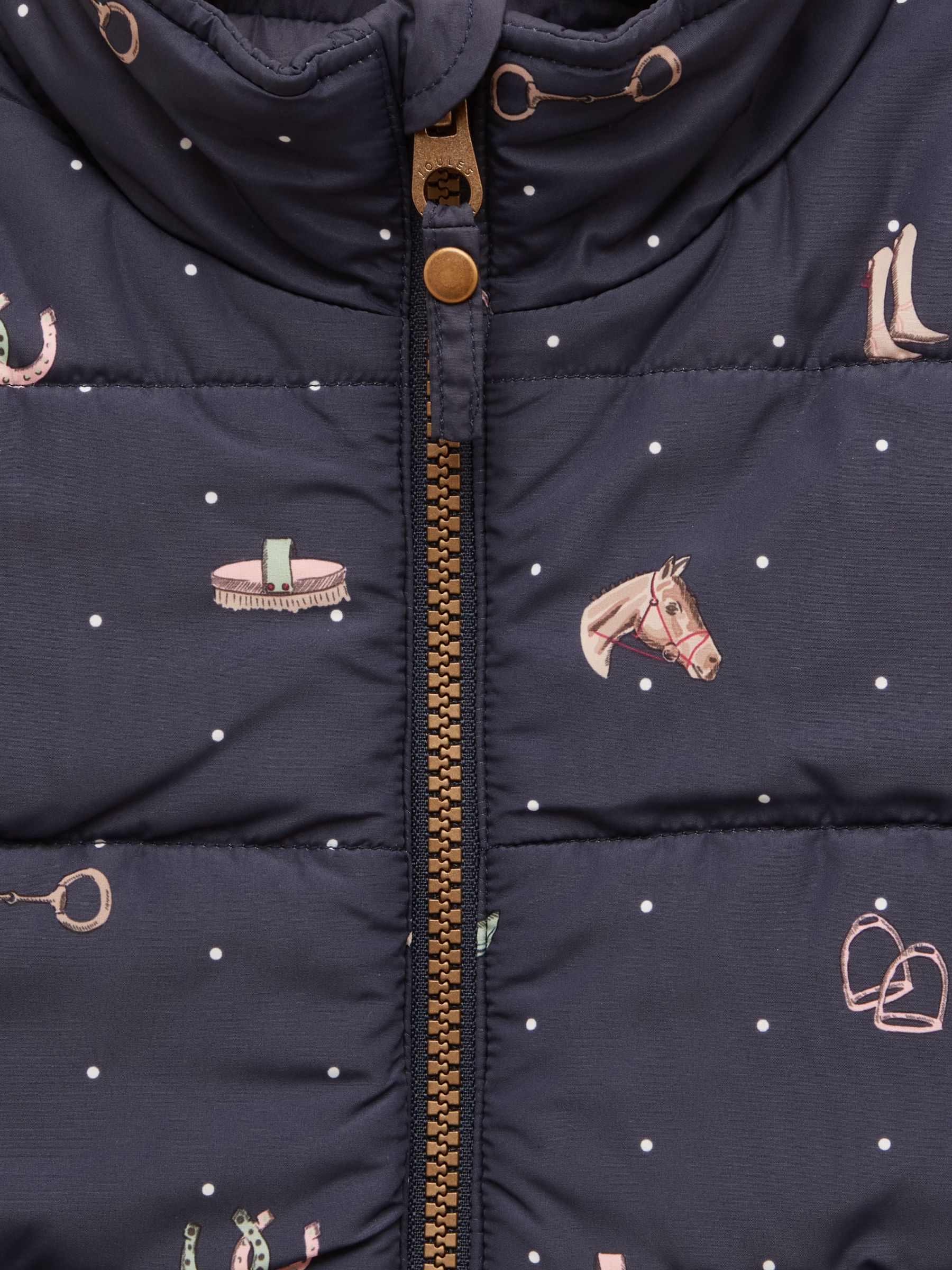 Girls' Atwell Navy Horse Reversible Showerproof Gilet - Image 7 of 9