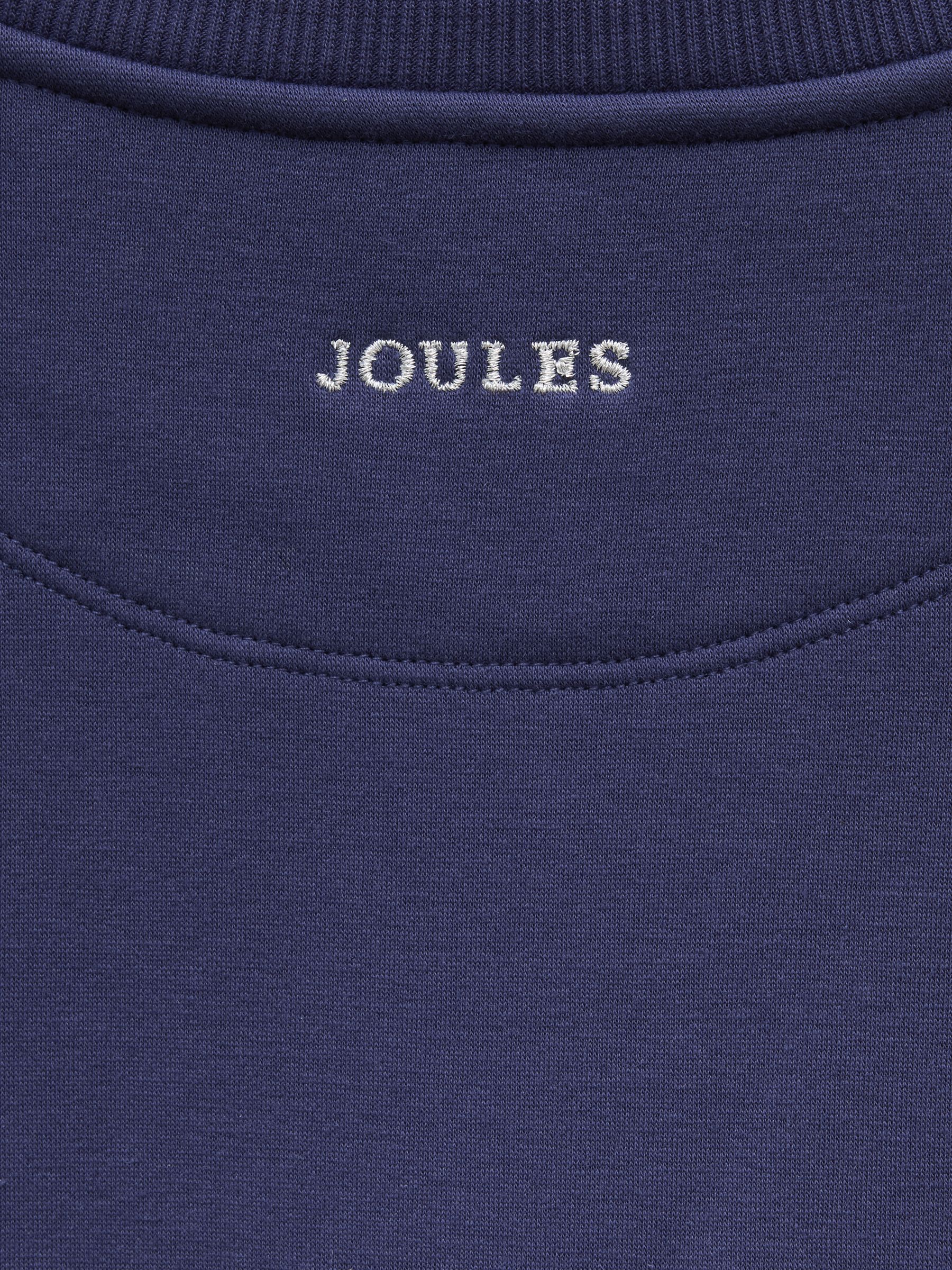 Girls' Mackenzie Navy Horse Embroidered Artwork Sweatshirt With Faux Faur Lining - Image 5 of 5
