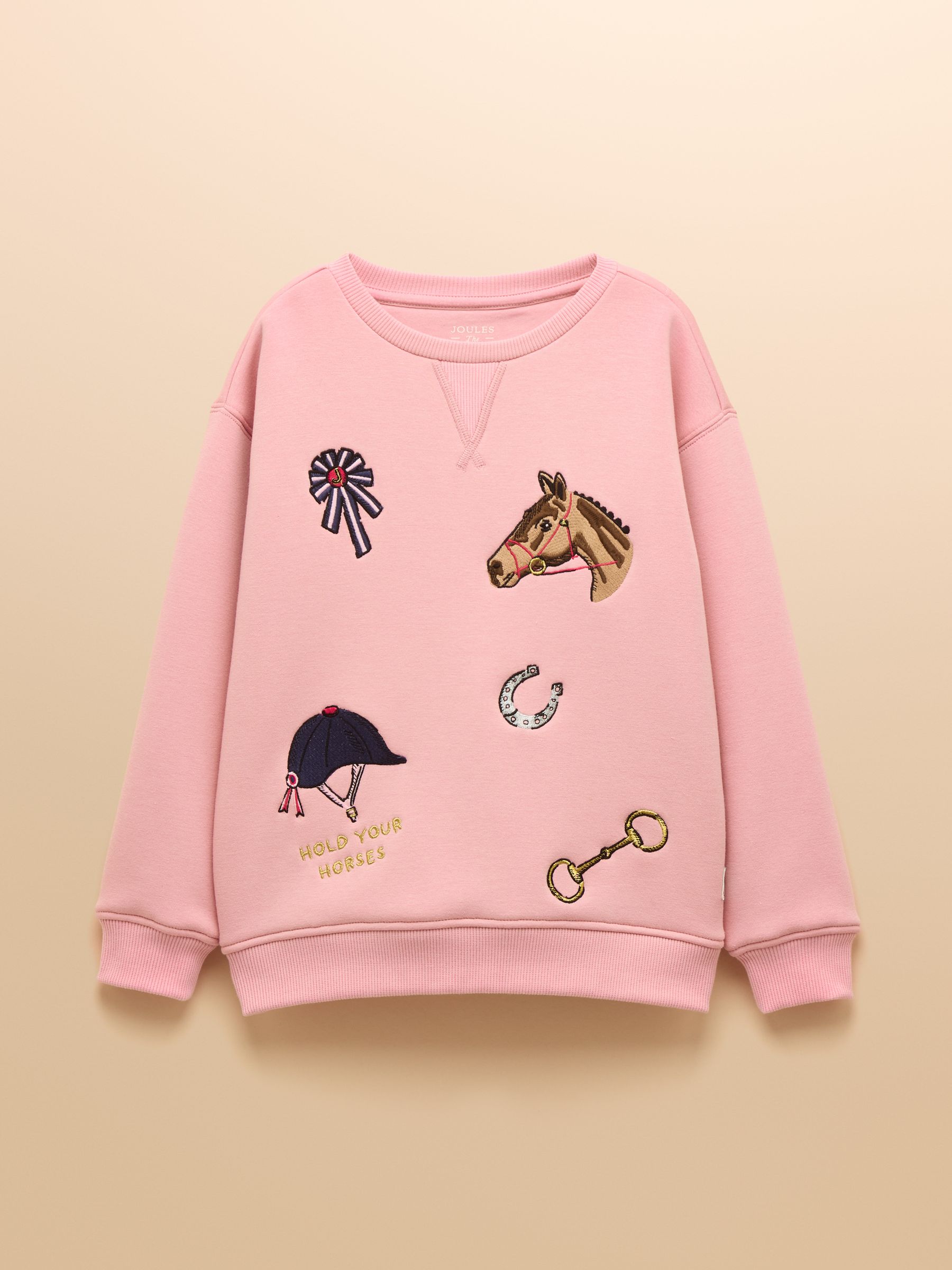 Kids' Mackenzie Pink Horses Sweatshirt With Faux Faur Lining - Image 3 of 5