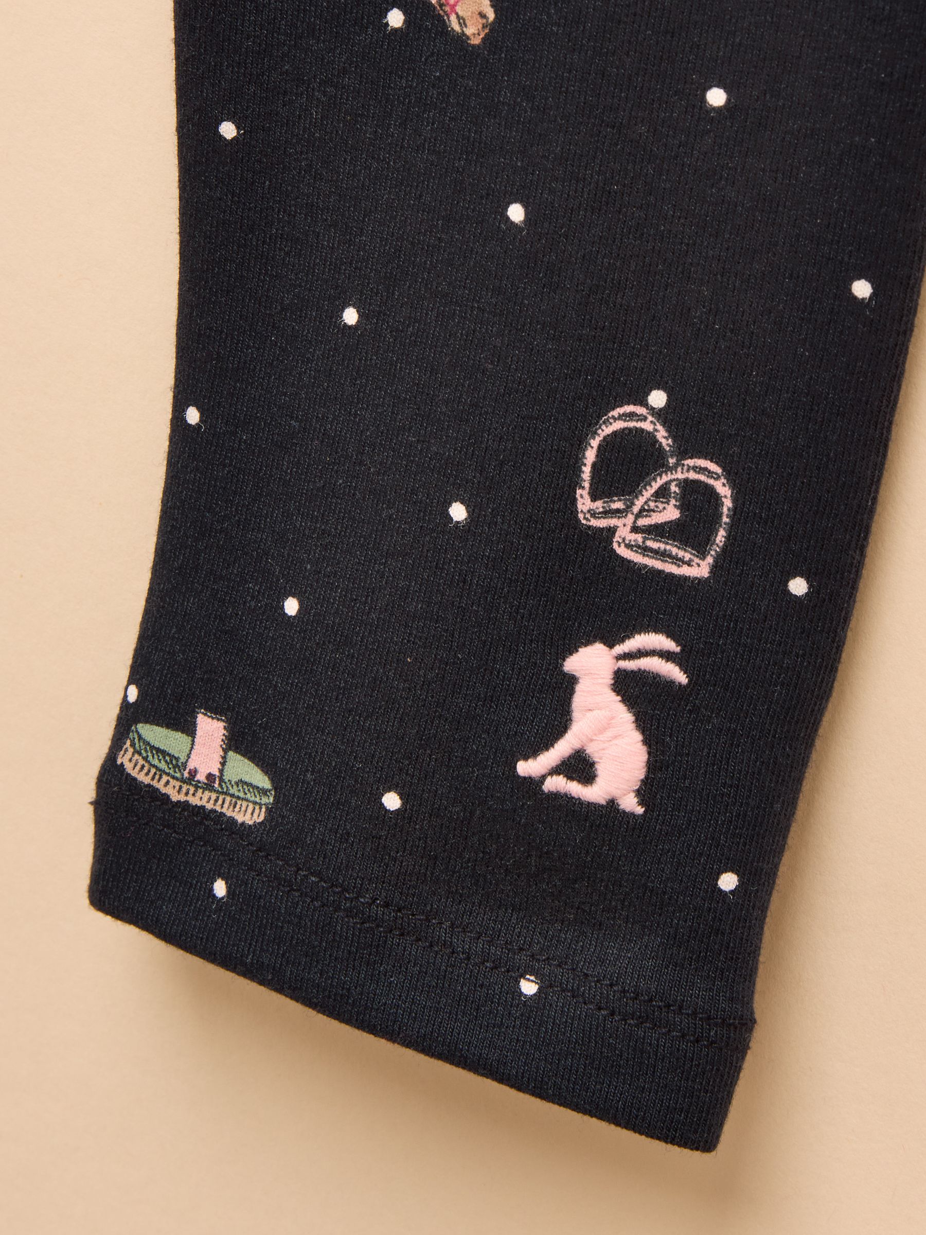 Girls' Deedee Navy Horse Jersey Leggings - Image 3 of 4