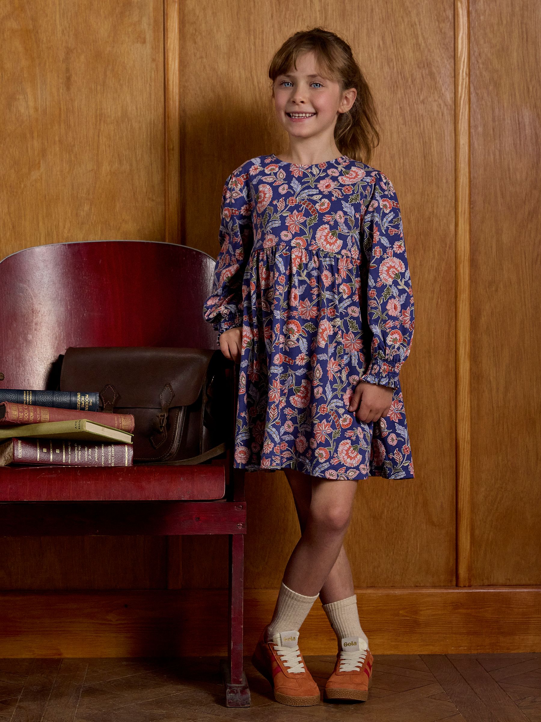 Girls' Hampton Multi Floral Long Sleeve Jersey Dress - Image 2 of 7