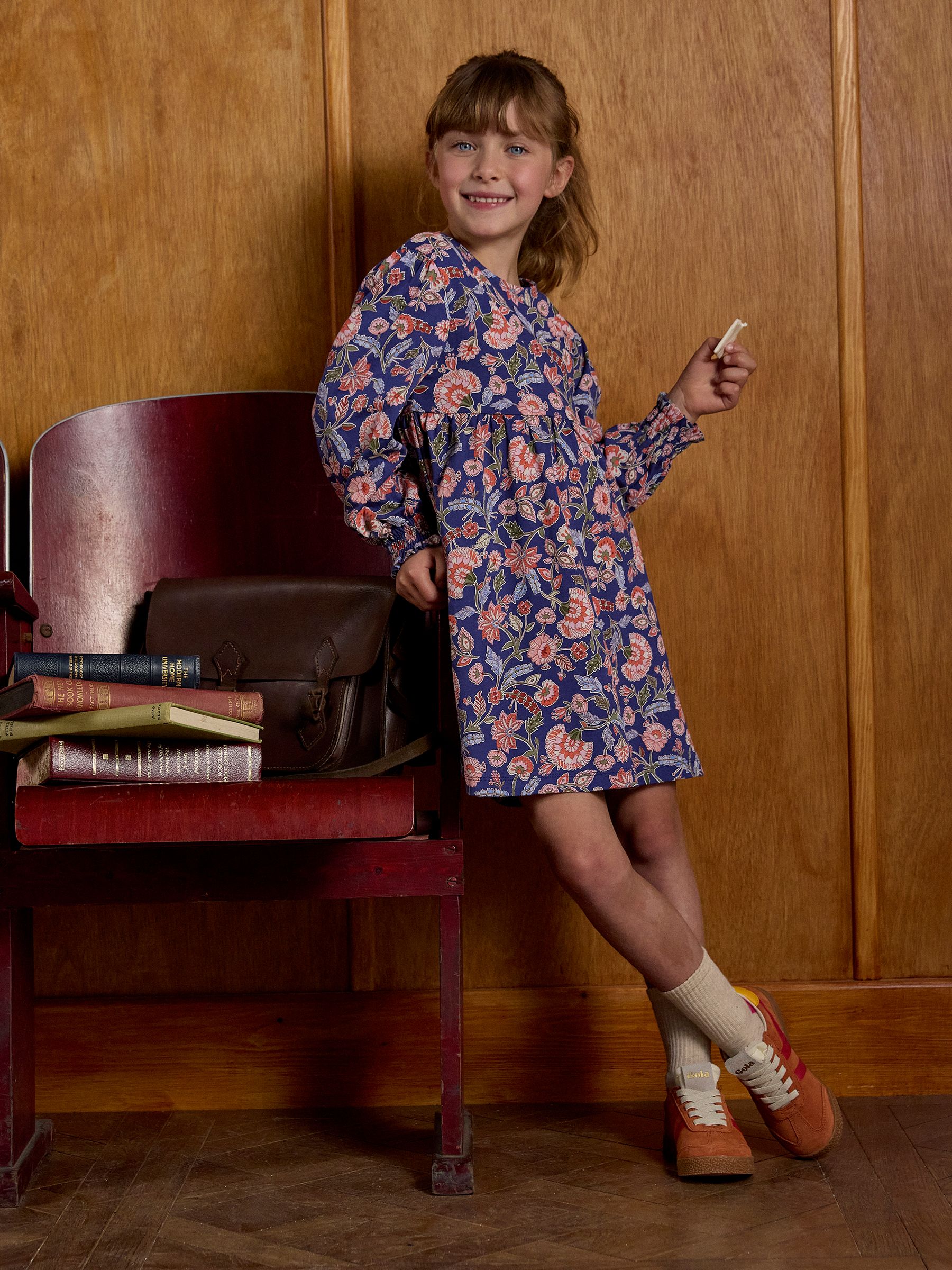 Girls' Hampton Multi Floral Long Sleeve Jersey Dress - Image 3 of 7