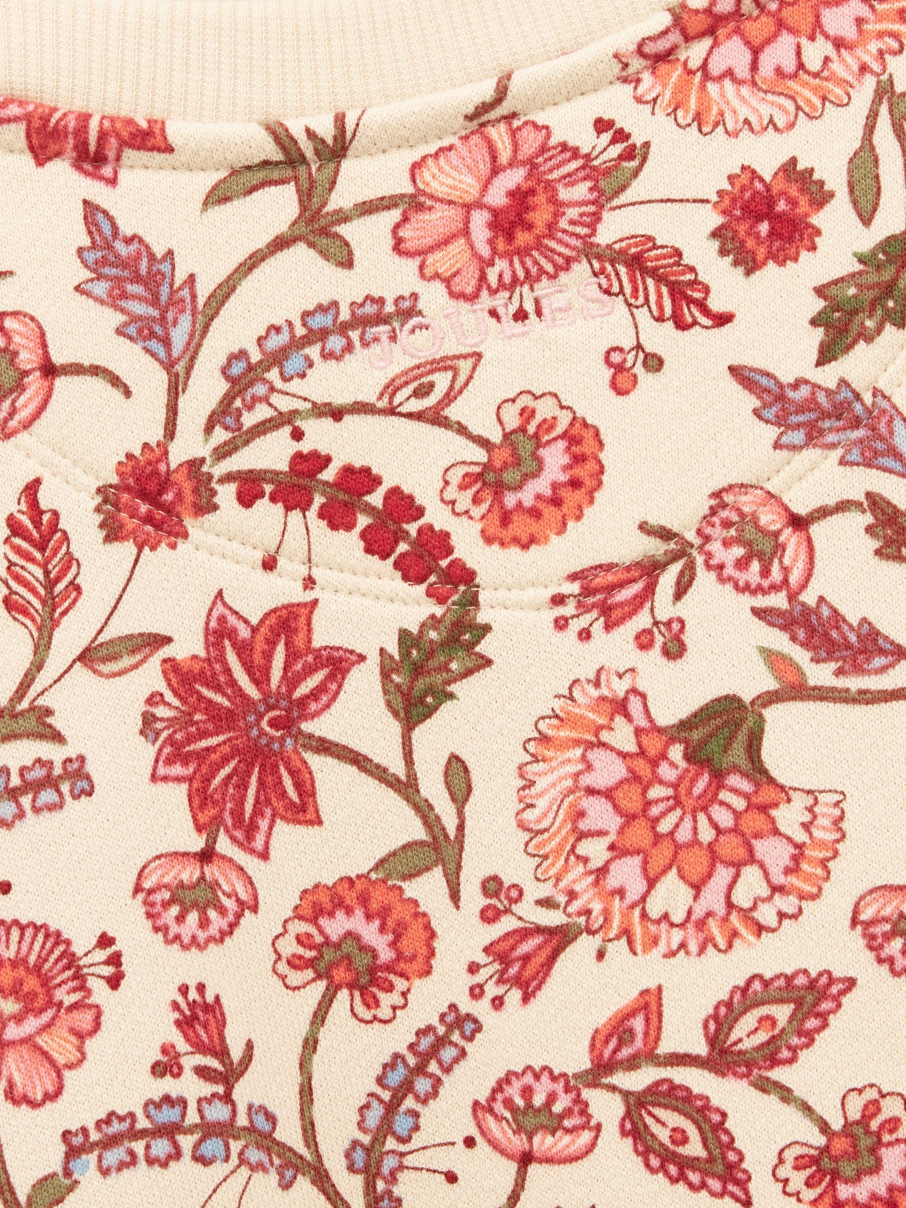 Girls' Emma Cream Floral Long Sleeve Sweater Dress - Image 5 of 5 Girls' Emma Cream Floral Long Sleeve Sweater Dress - Image 5 of 5