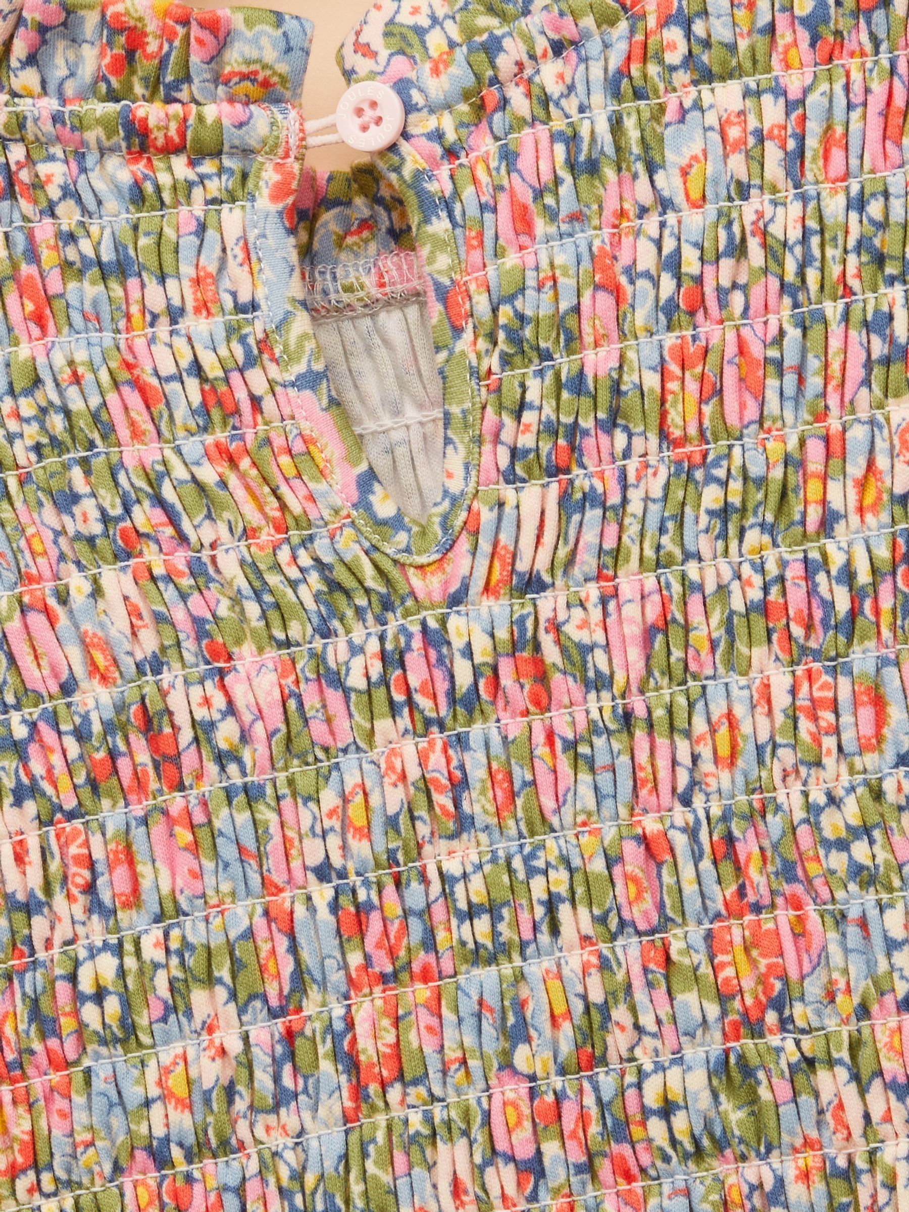 Girls' Gracie Multi Ditsy Shirred Long Sleeved Printed Jersey Dress - Image 5 of 5