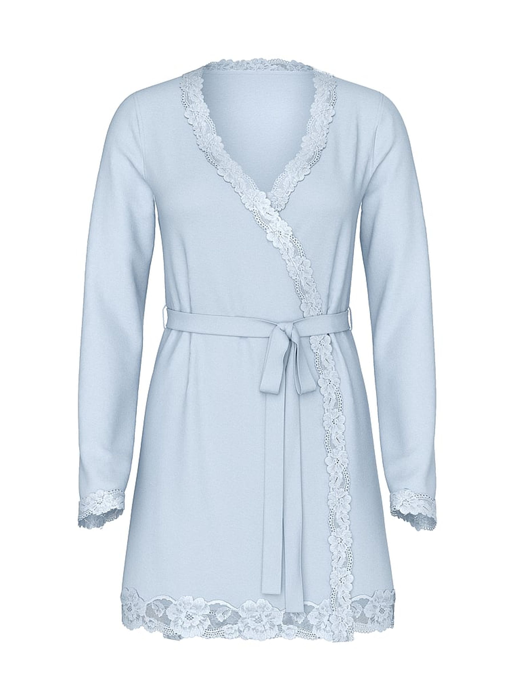 Palest Blue Modal Lace Trim Robe - Image 3 of 3