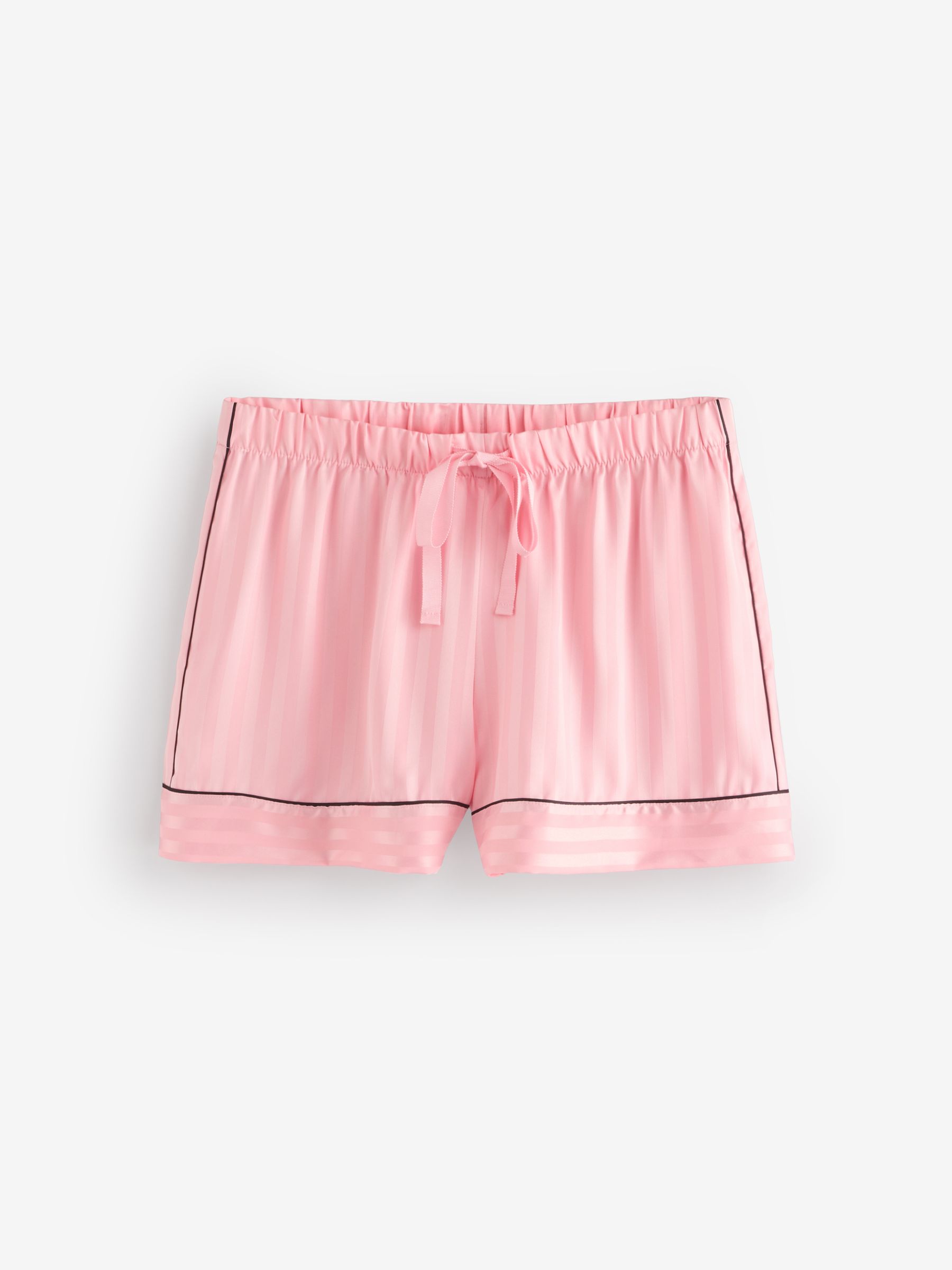 Pretty Blossom Pink Stripe Satin Short Pyjama Set - Image 3 of 5