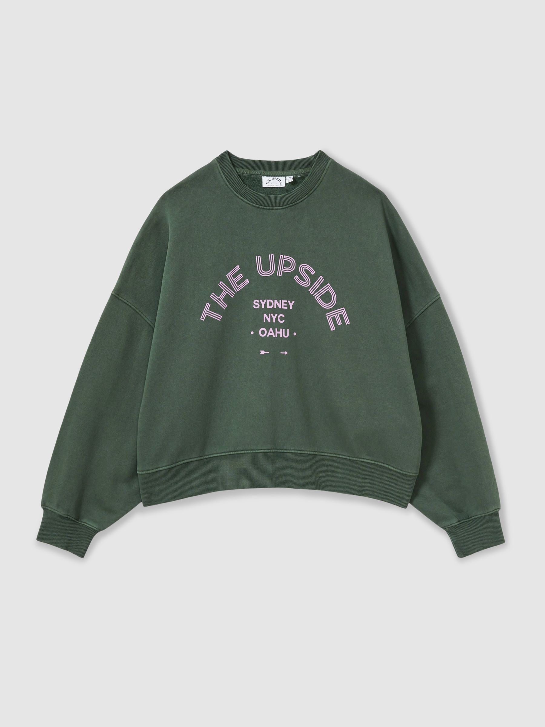 The Upside Organic-Cotton Crew-Neck Sweatshirt in Green - Image 2 of 6