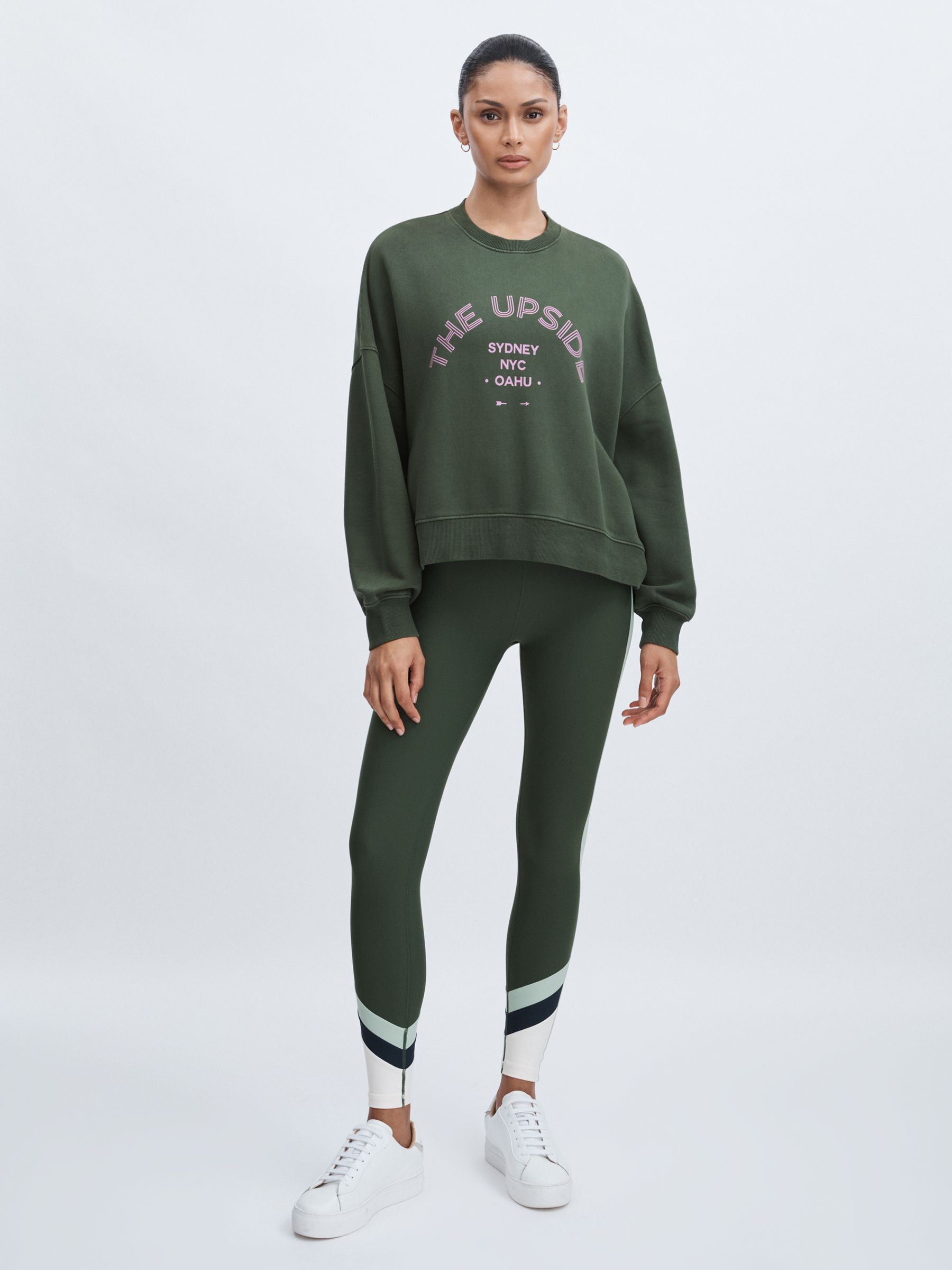 The Upside Organic-Cotton Crew-Neck Sweatshirt in Green - Image 3 of 6