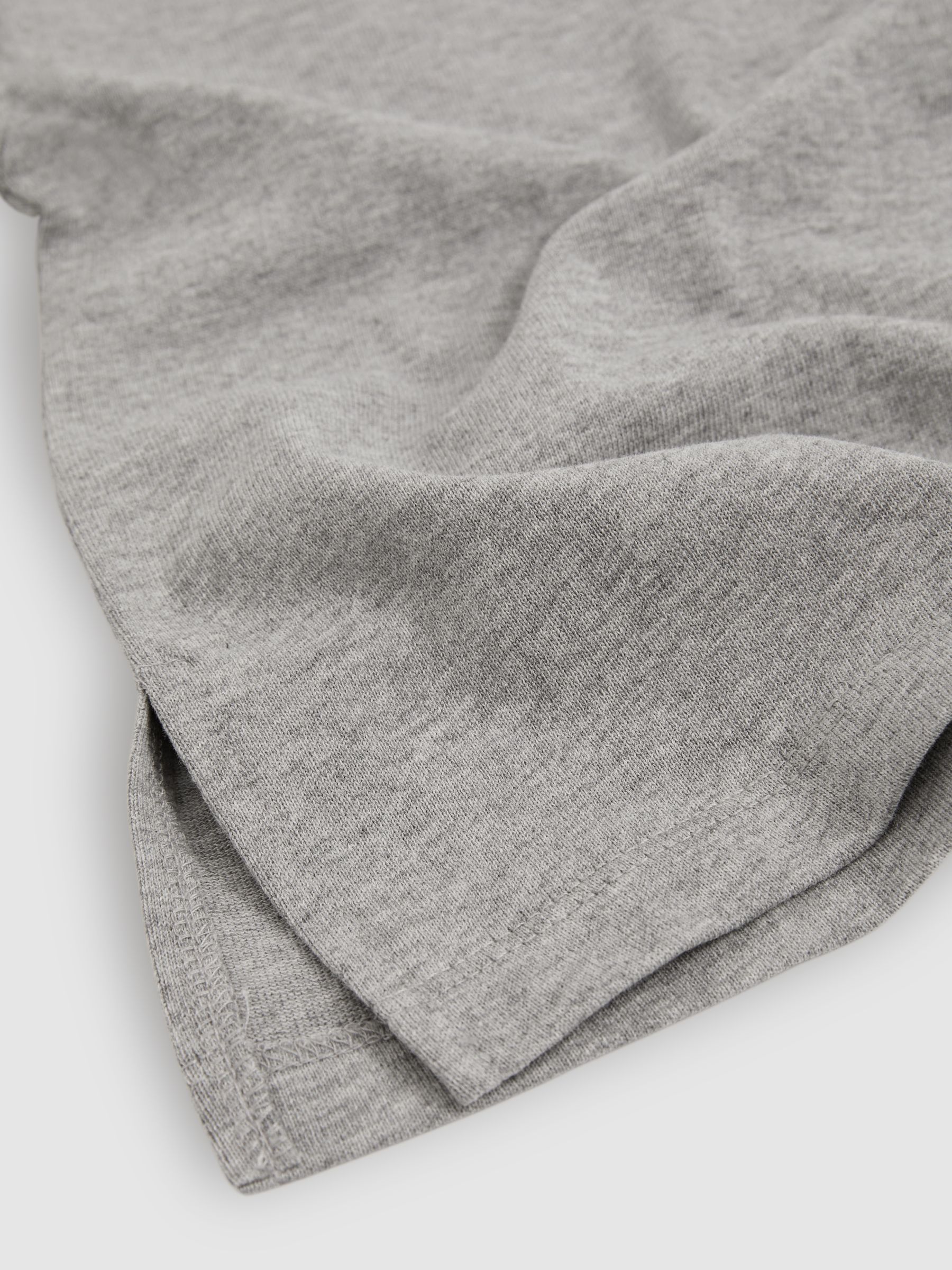 13-14 yrs Oversized Cotton Crew-Neck T-Shirt in Grey Marl - Image 4 of 4