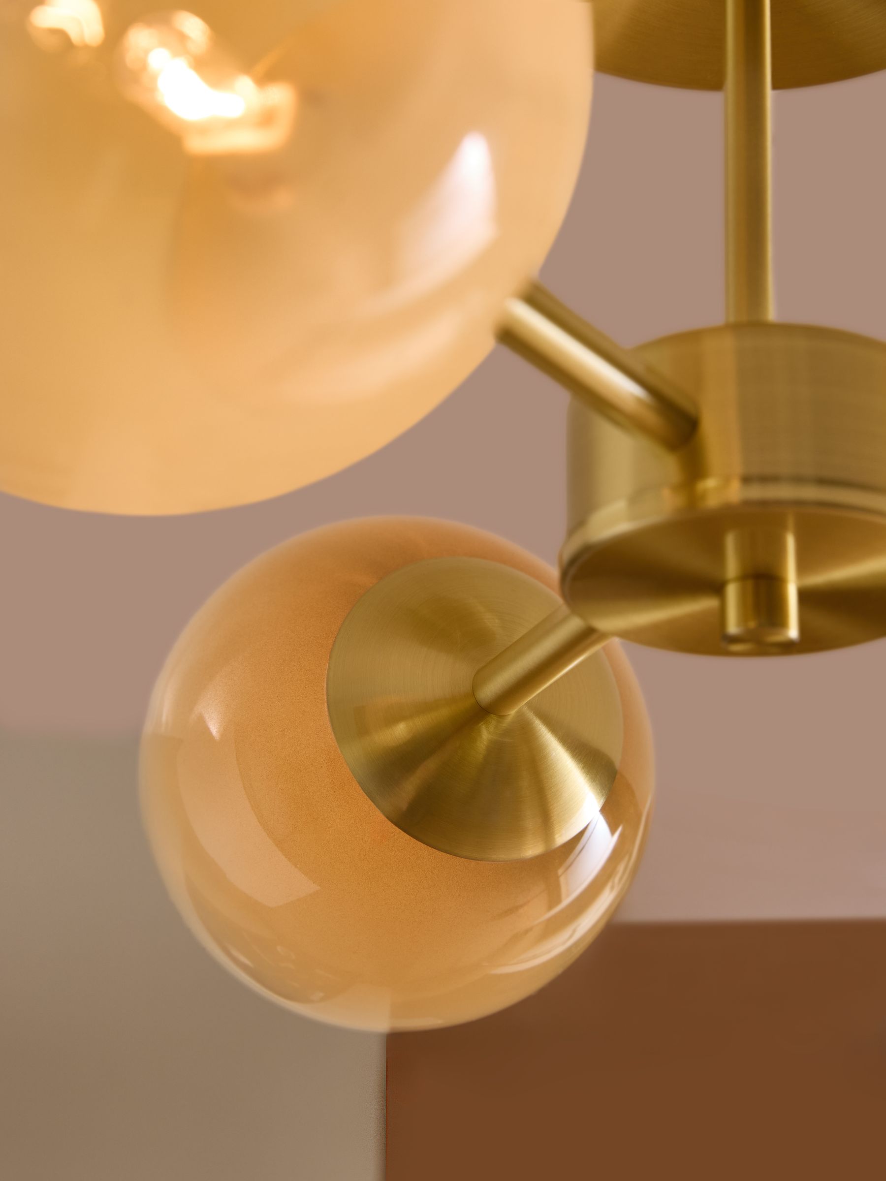 Globe 3 Light Flush Ceiling Light in Gold Ombre - Image 2 of 4