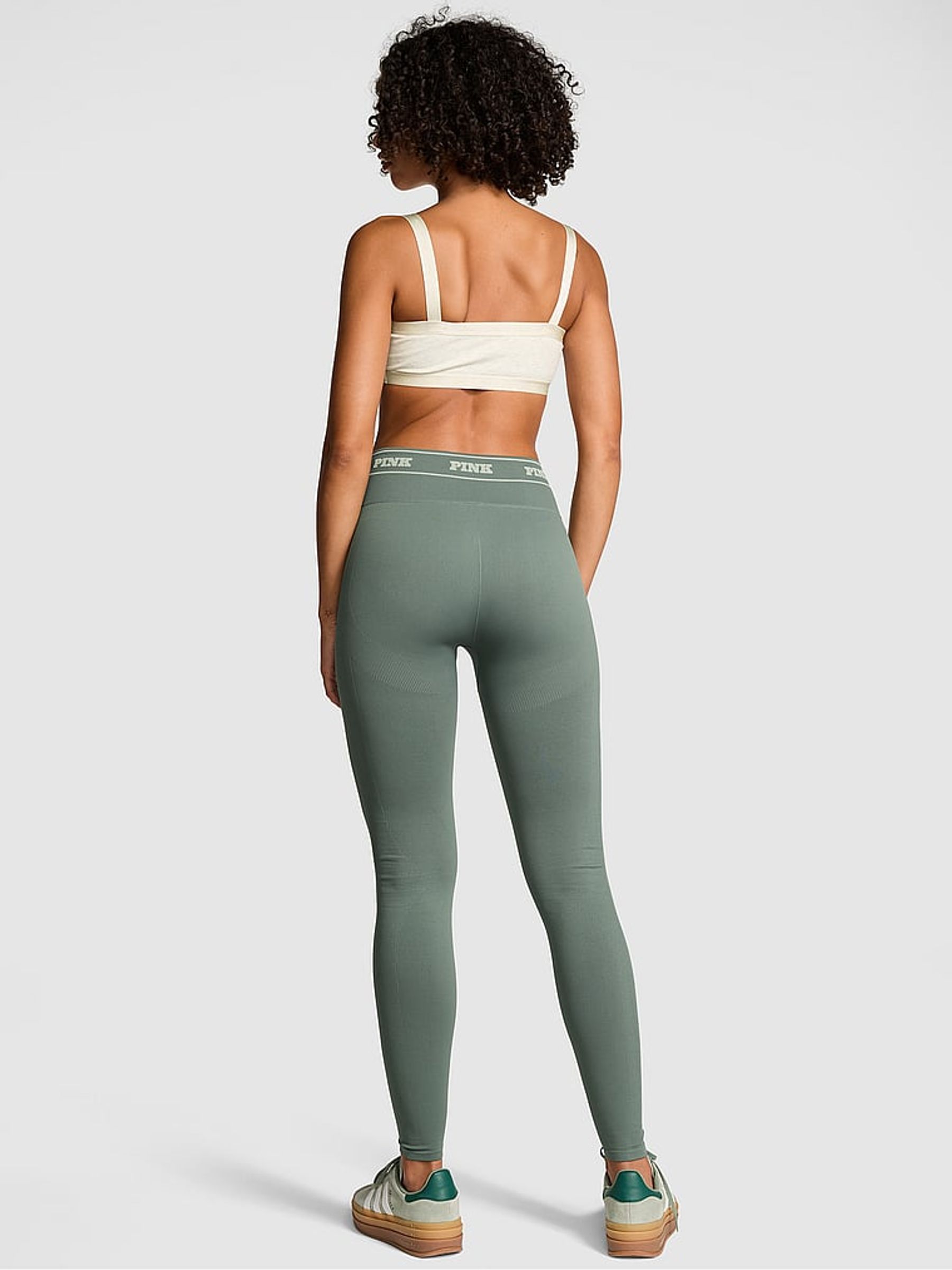 Faded Sage Green Regular Seamless Logo Leggings - Image 2 of 3
