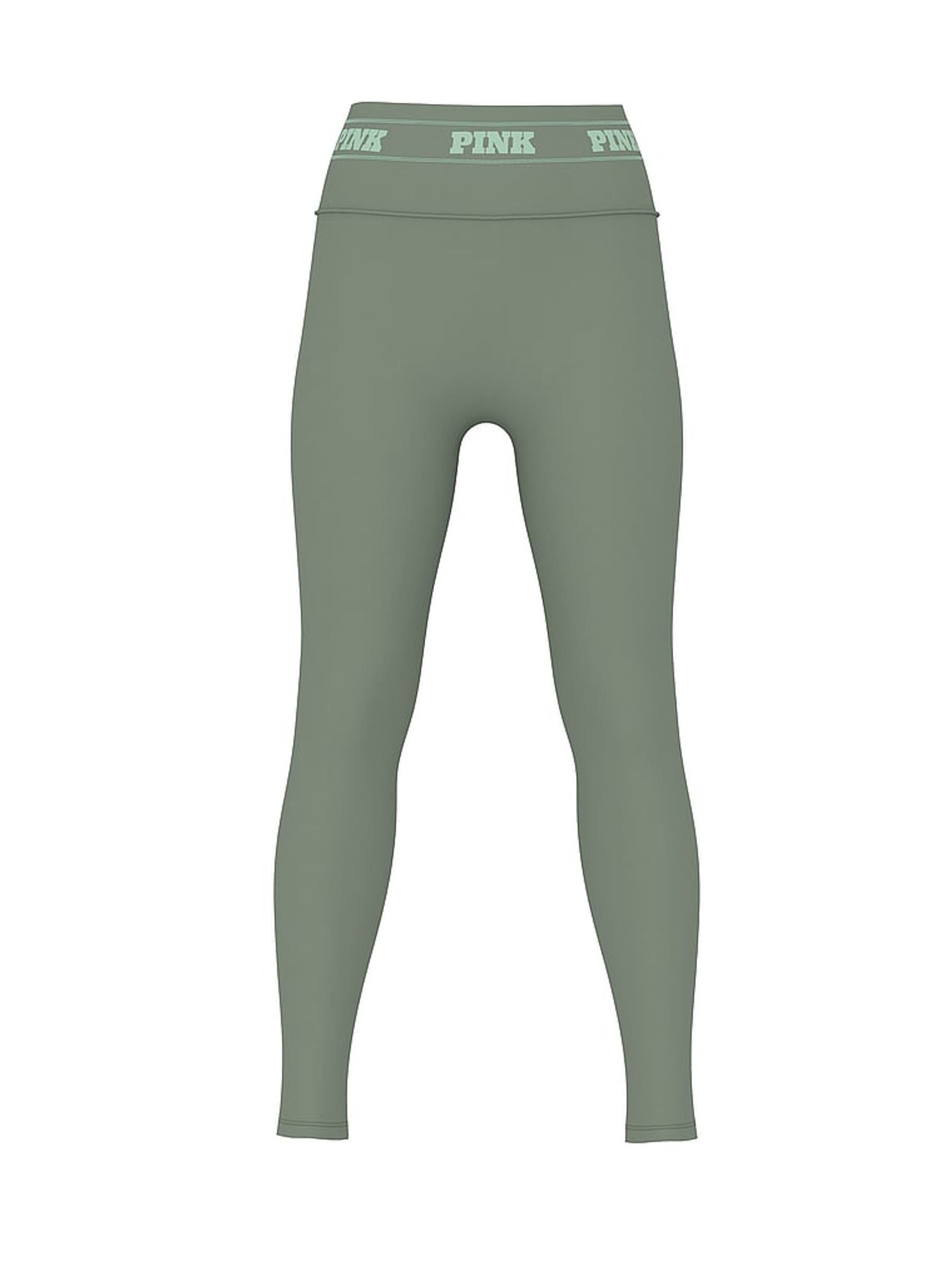 Faded Sage Green Regular Seamless Logo Leggings - Image 3 of 3