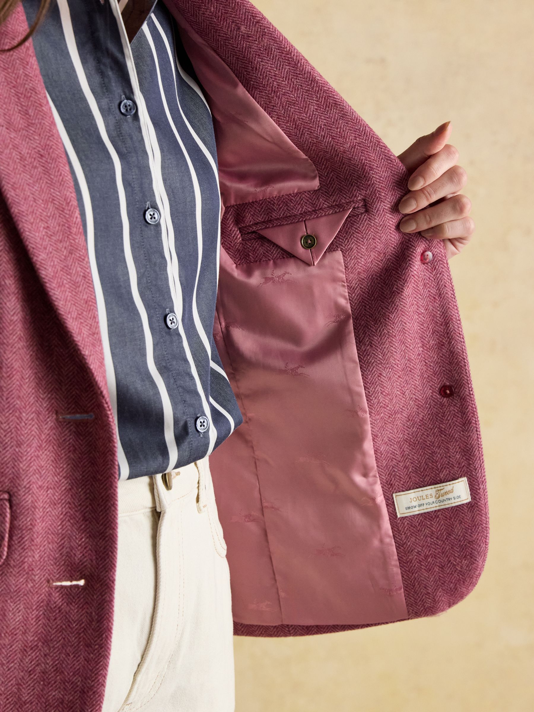 Aspley Pink Wool-Rich Tweed Blazer - Image 4 of 8