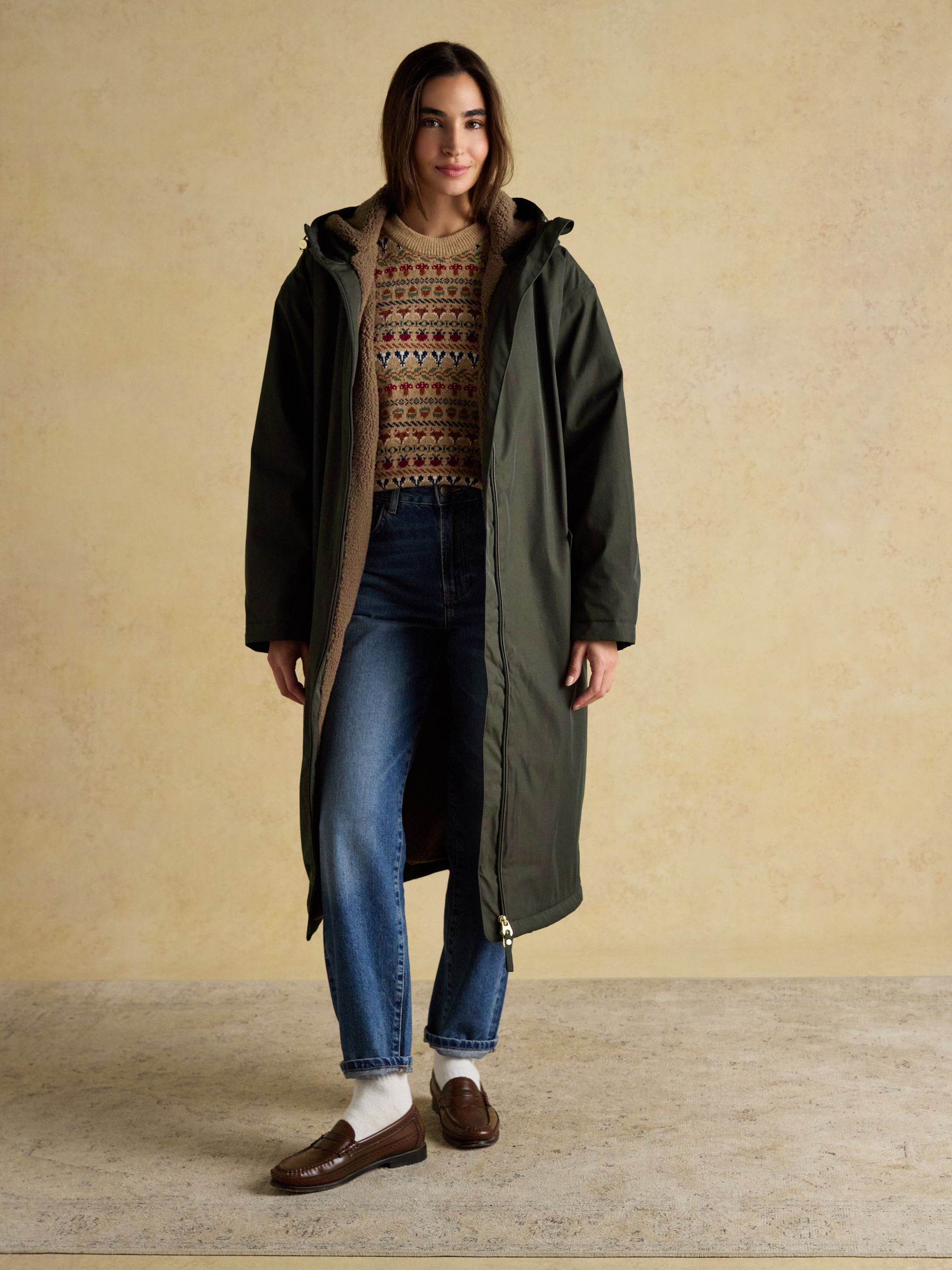 Coverall Green Oversized Fleece Lined Waterproof Coat - Image 4 of 13