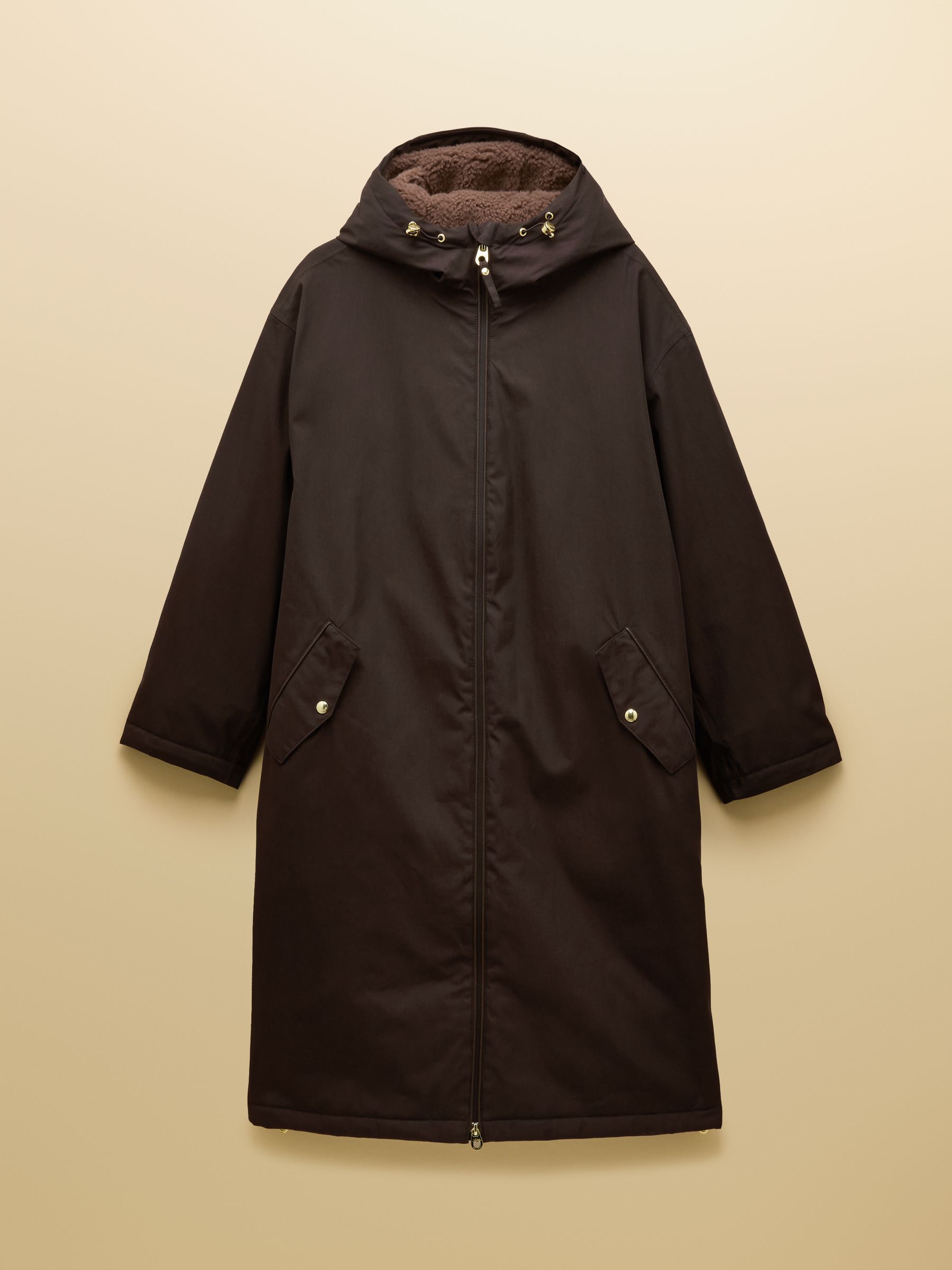 Coverall Brown Oversized Fleece Lined Waterproof Coat - Image 17 of 17