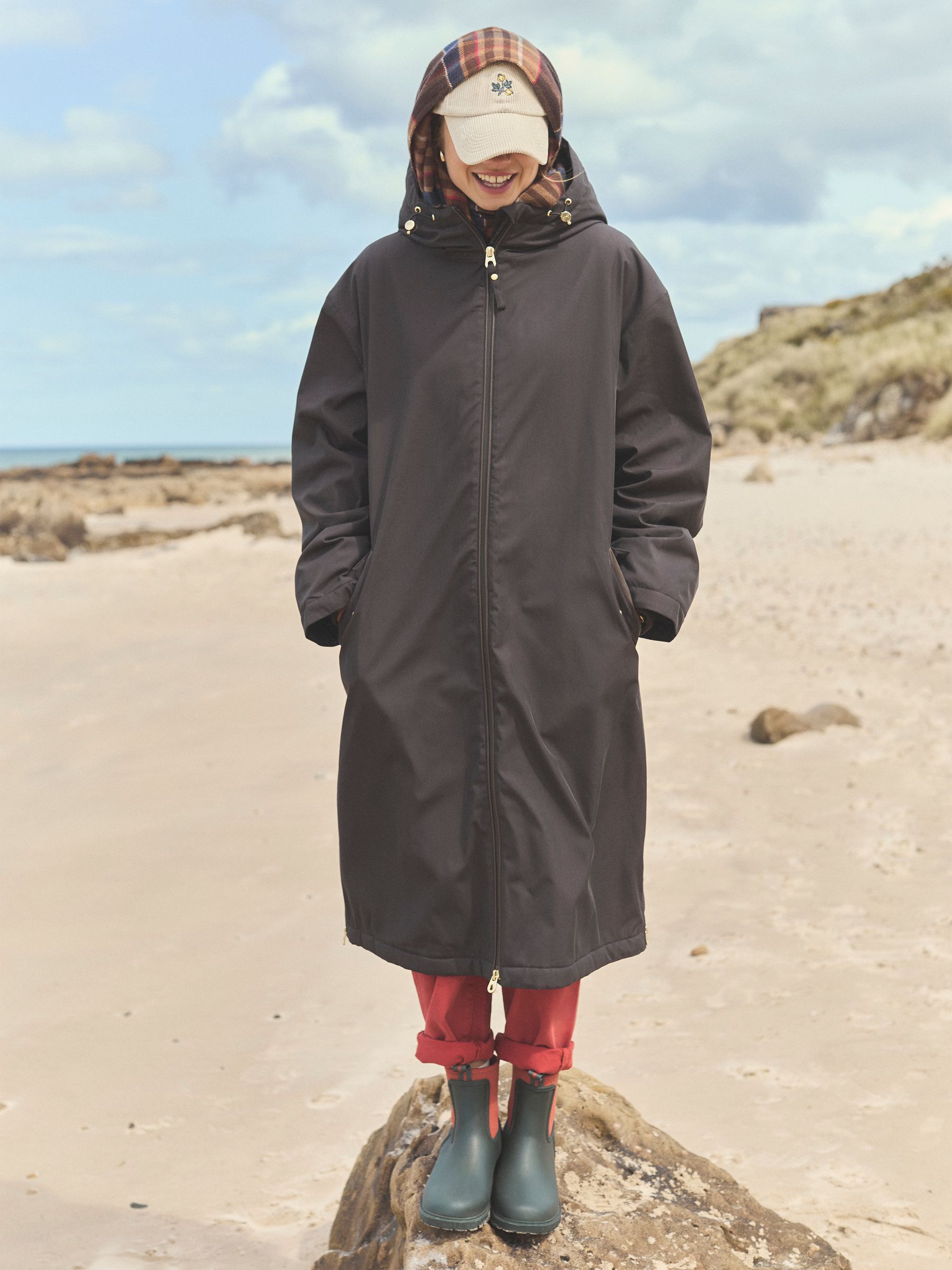 Coverall Brown Oversized Fleece Lined Waterproof Coat - Image 8 of 17