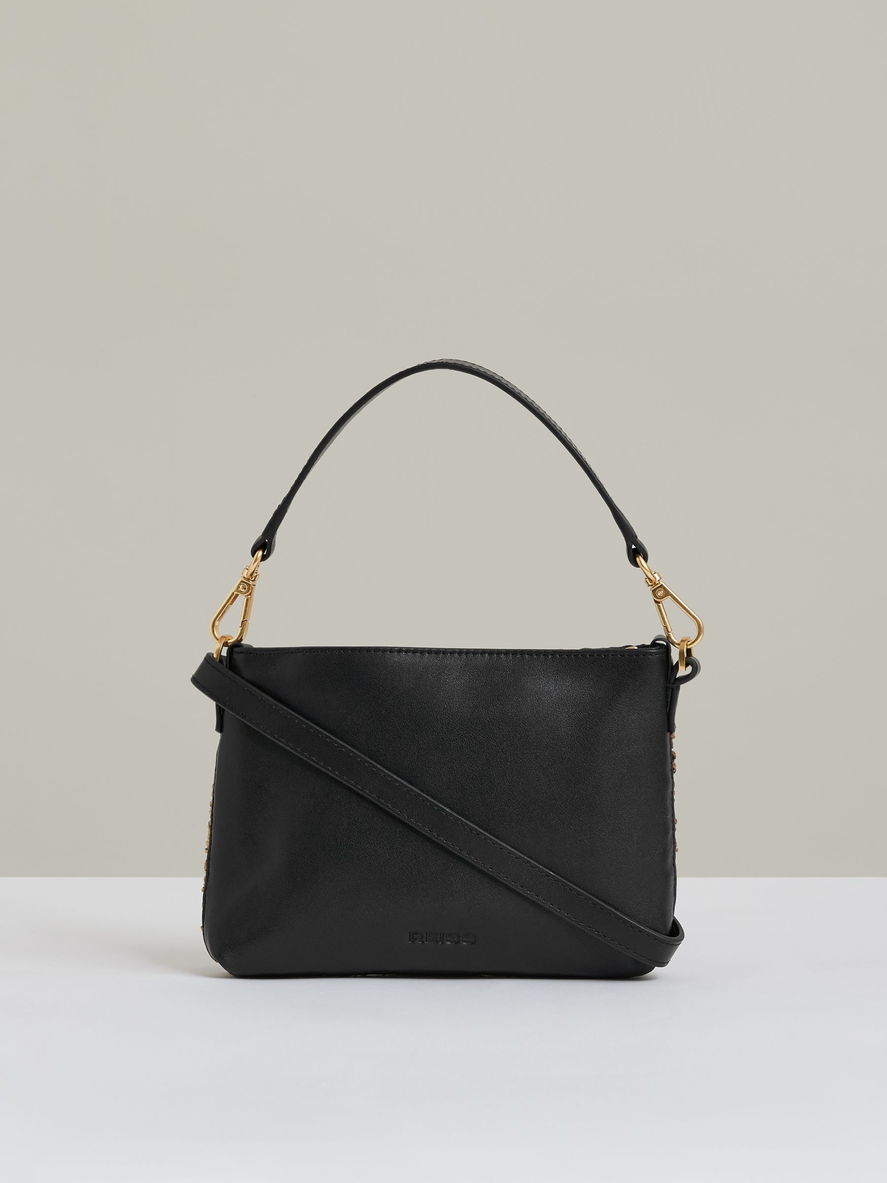 Raffia Colour-Block Cross-Body Bag in Tan - Image 4 of 5