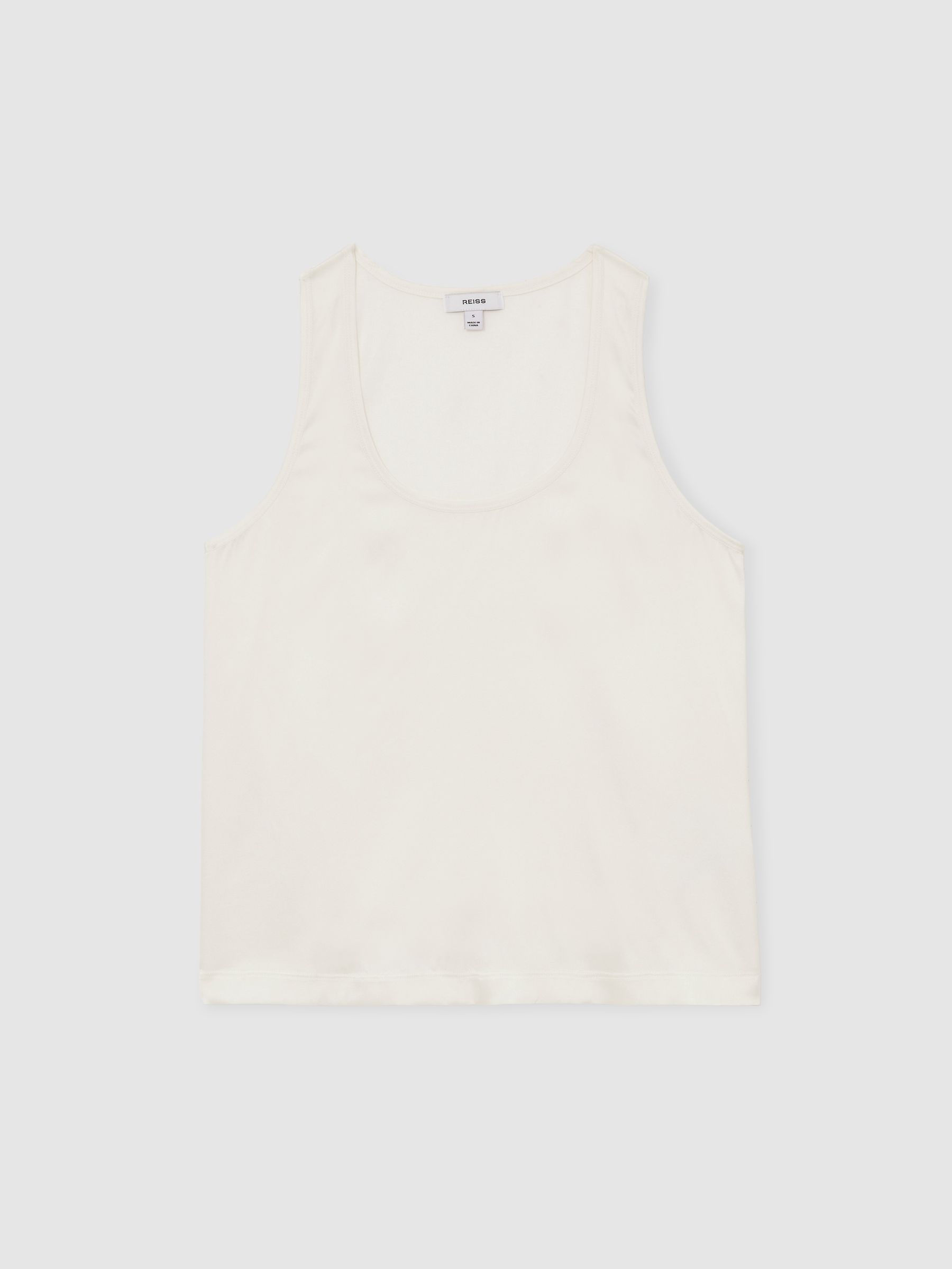 Silk-Front Cami Top in White - Image 2 of 6