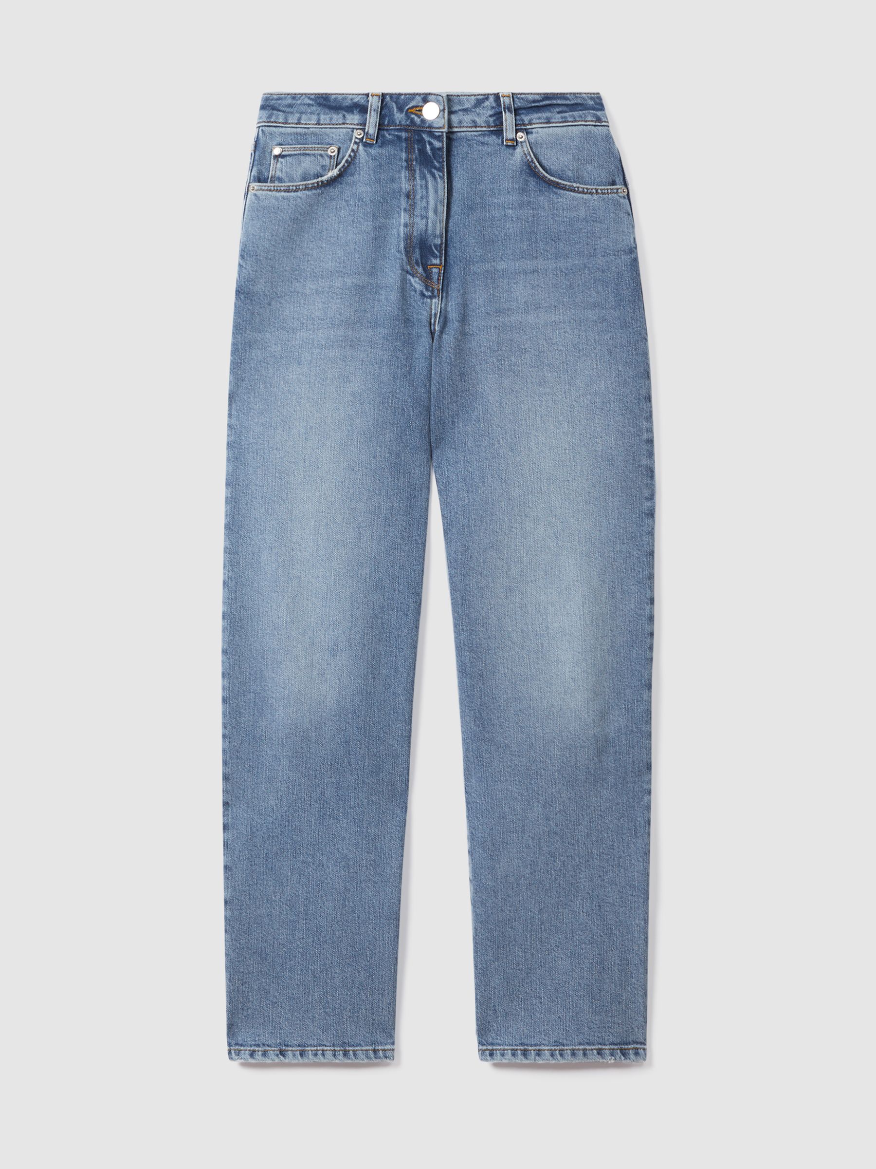 Mid Rise Straight Leg Jeans in Light Blue - Image 2 of 6