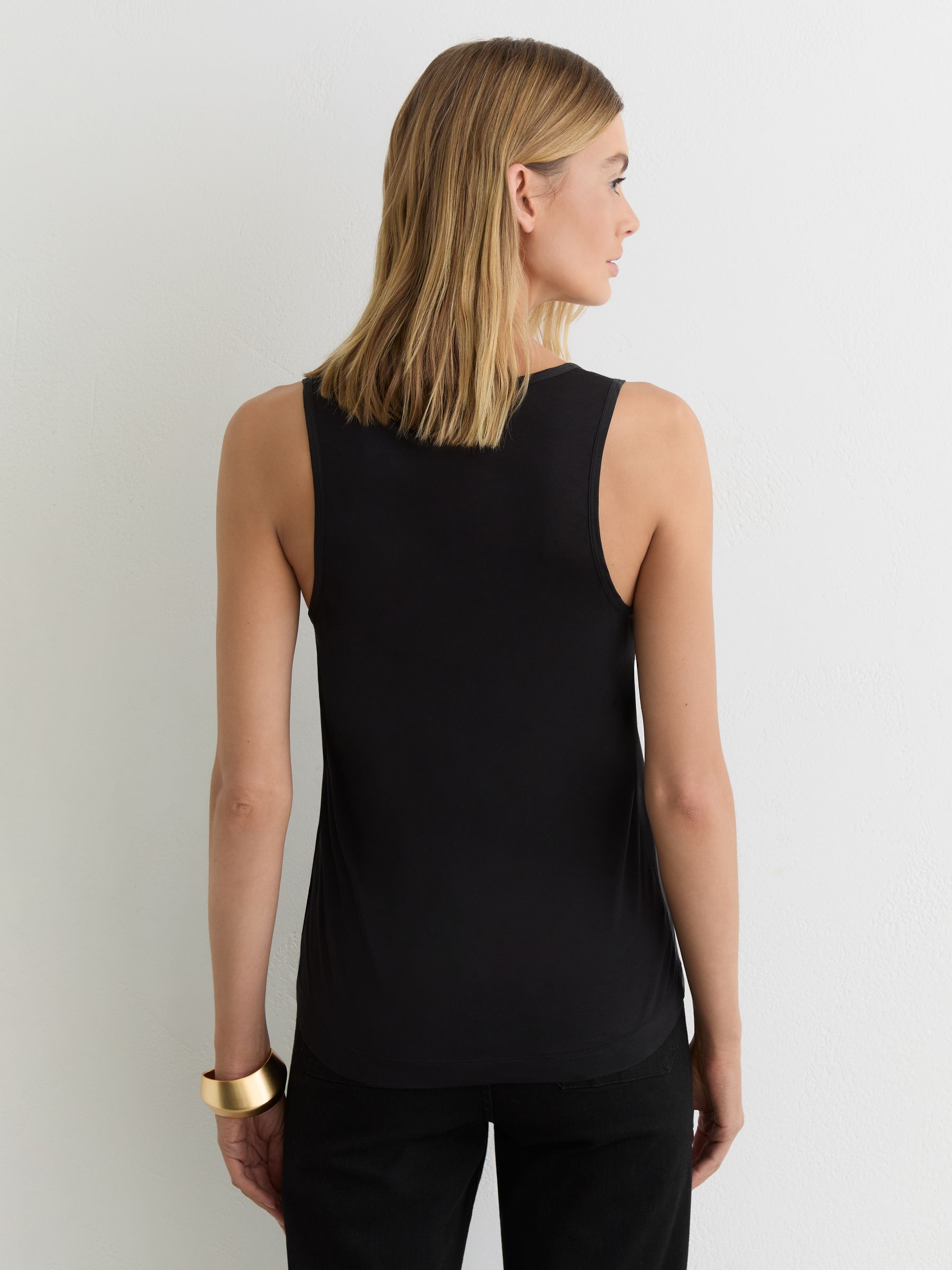 Silk-Front Cami Top in Black - image 5