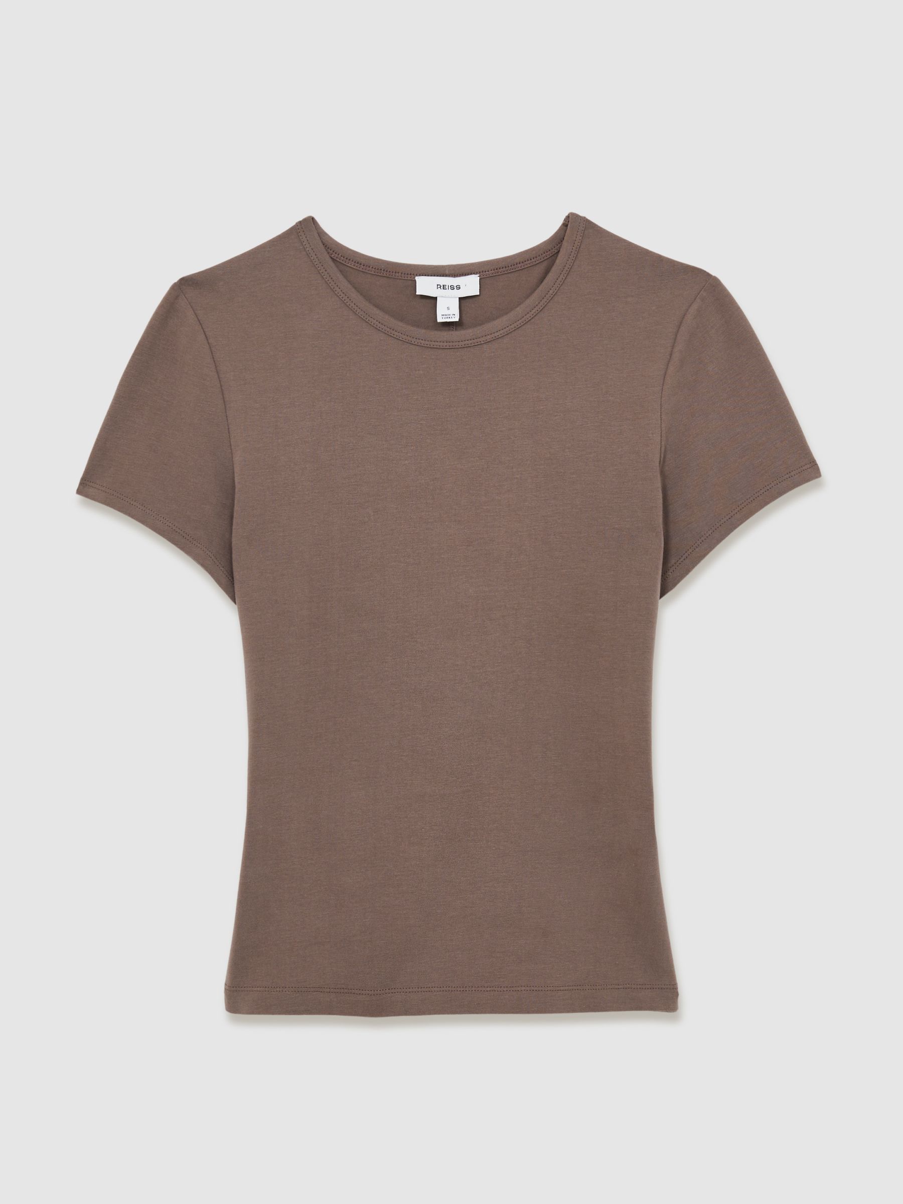 Stretch-Cotton Crew-Neck T-Shirt in Mink - Image 2 of 6