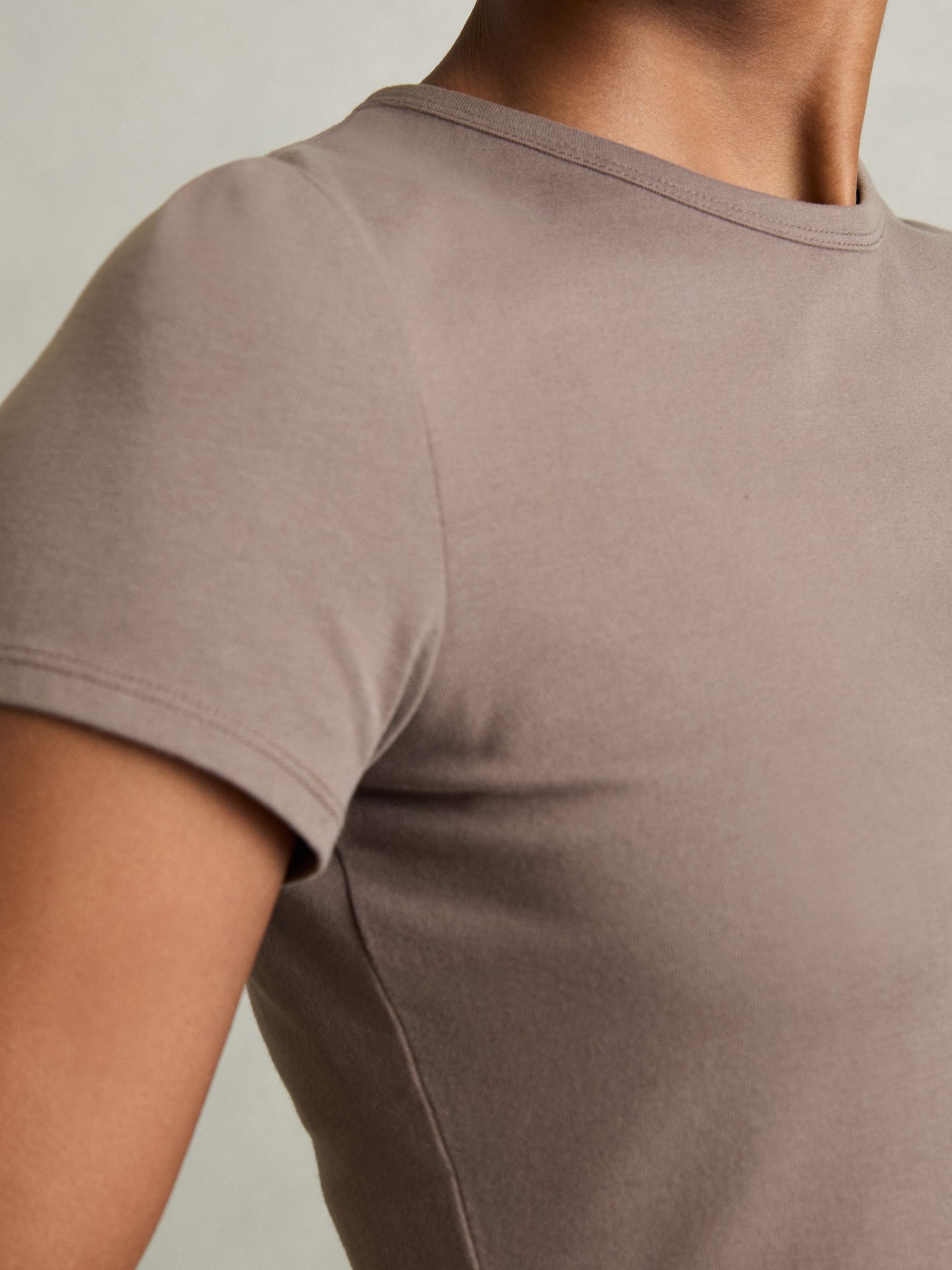Stretch-Cotton Crew-Neck T-Shirt in Mink - Image 4 of 6