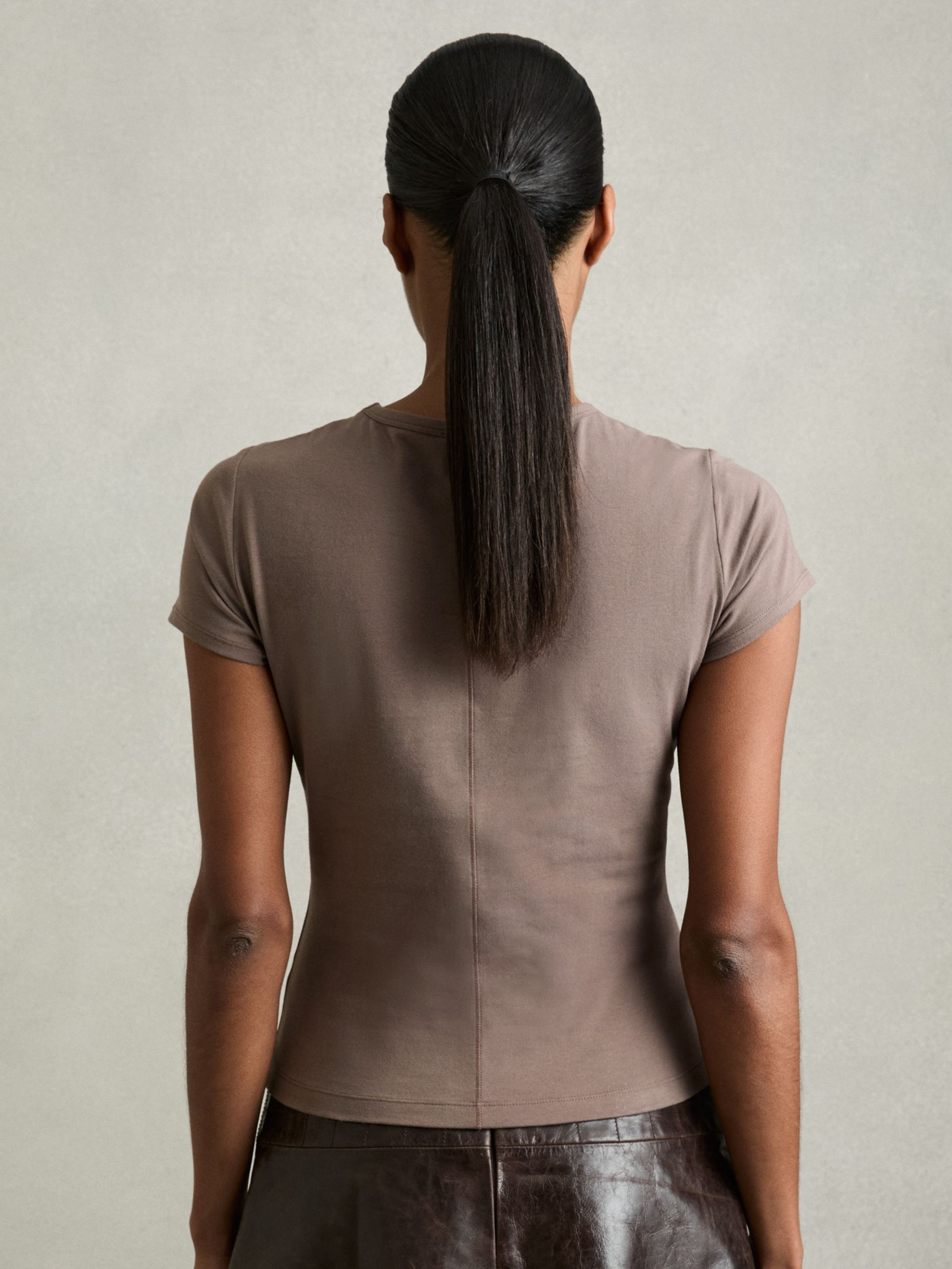 Stretch-Cotton Crew-Neck T-Shirt in Mink - Image 5 of 6