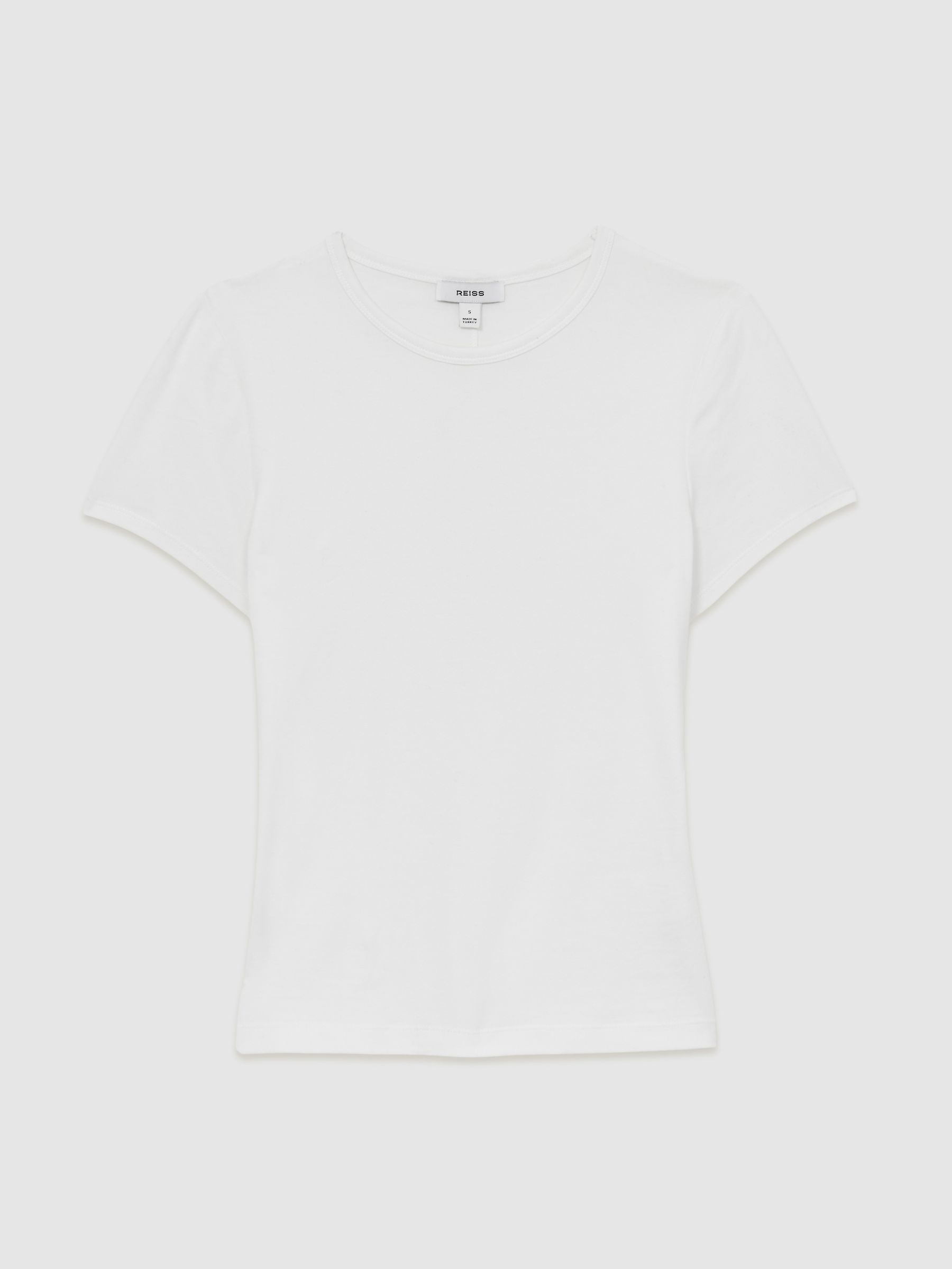 Stretch-Cotton Crew-Neck T-Shirt in White - Image 2 of 6