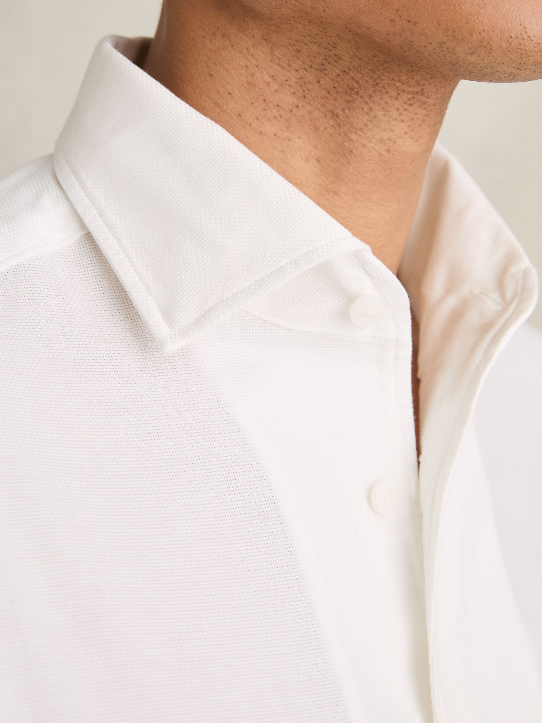 Cotton-Piqué Garment-Dyed Shirt in White - Image 4 of 6
