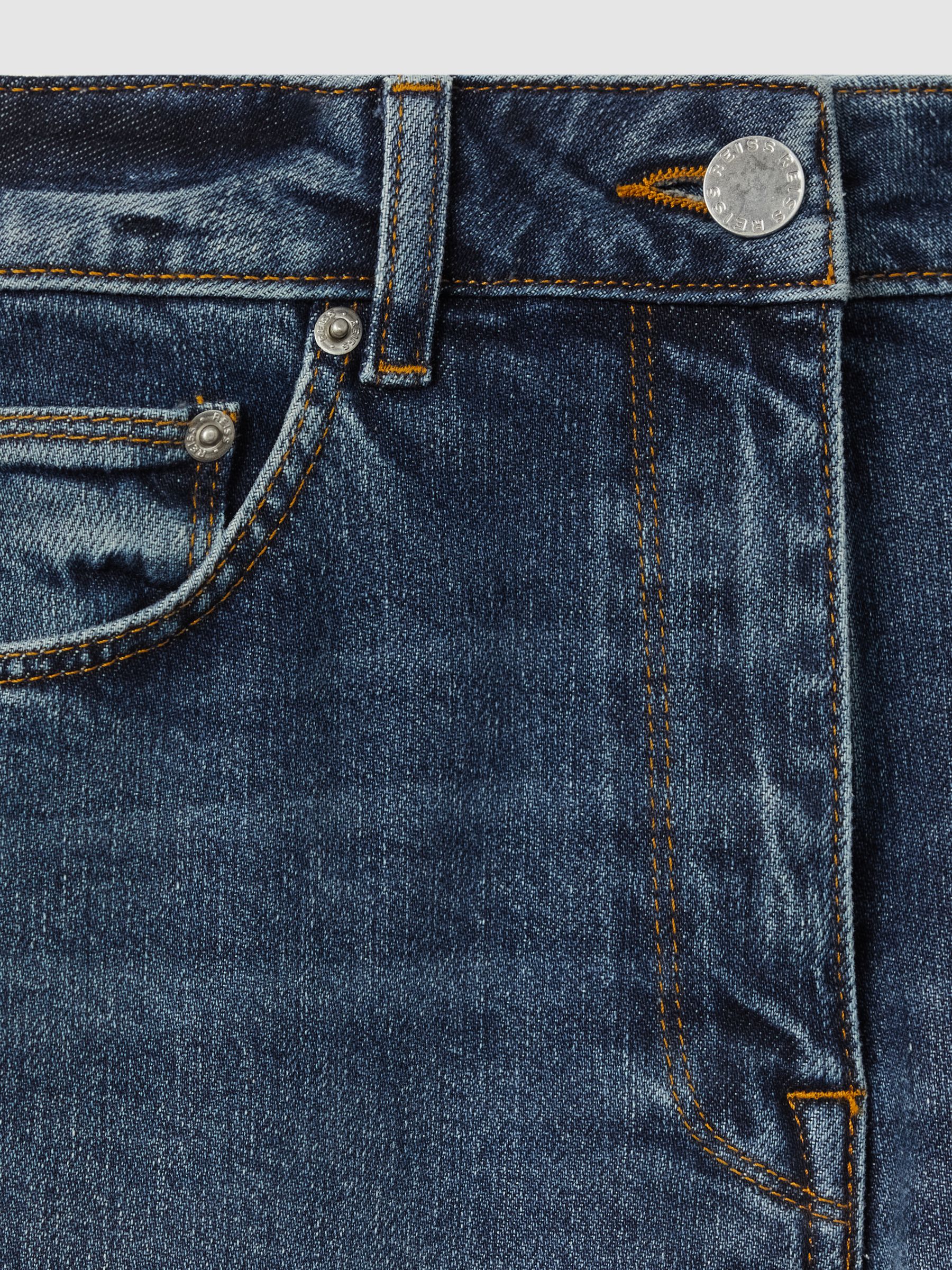 Petite Mid-Rise Straight-Leg Jeans in Mid Blue - image 4