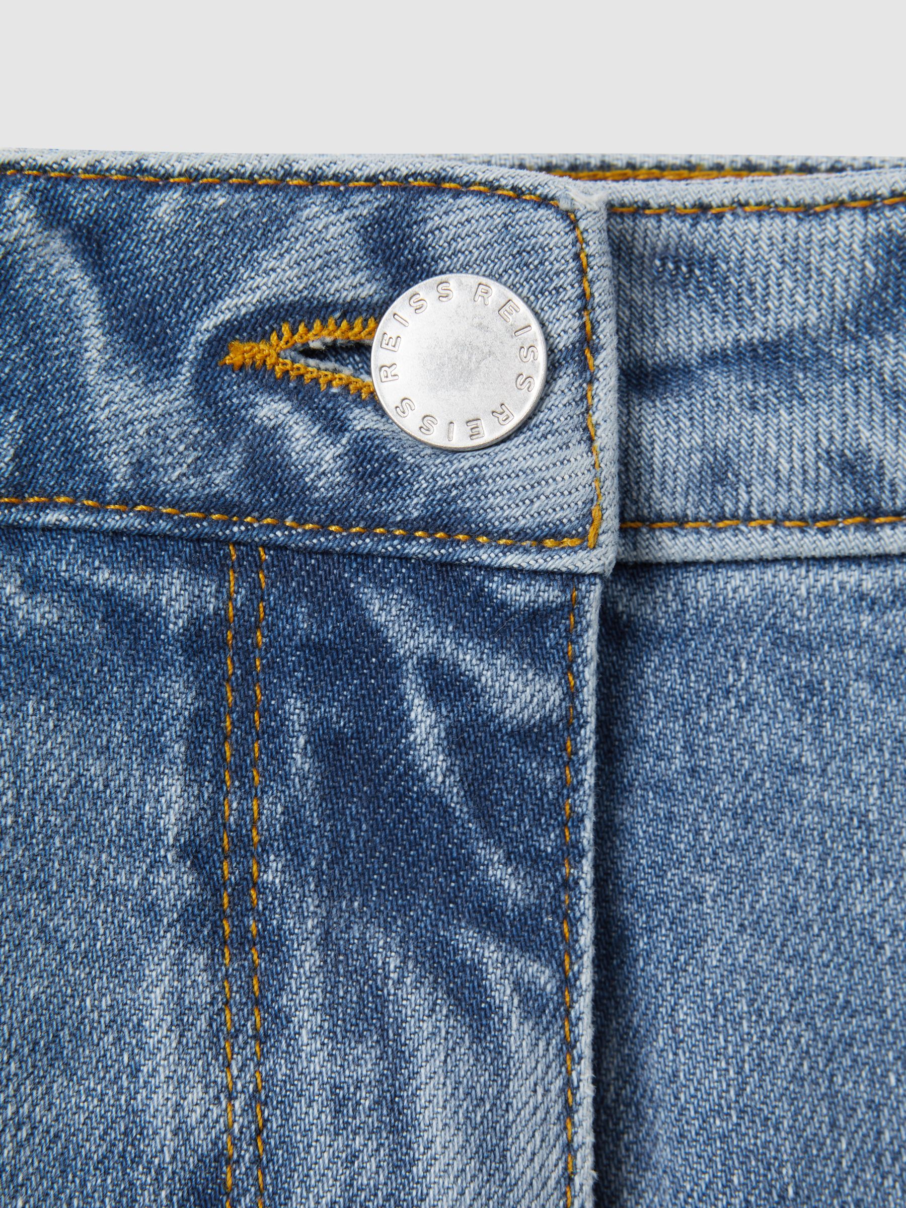 Petite Mid-Rise Straight-Leg Jeans in Light Blue - image 4