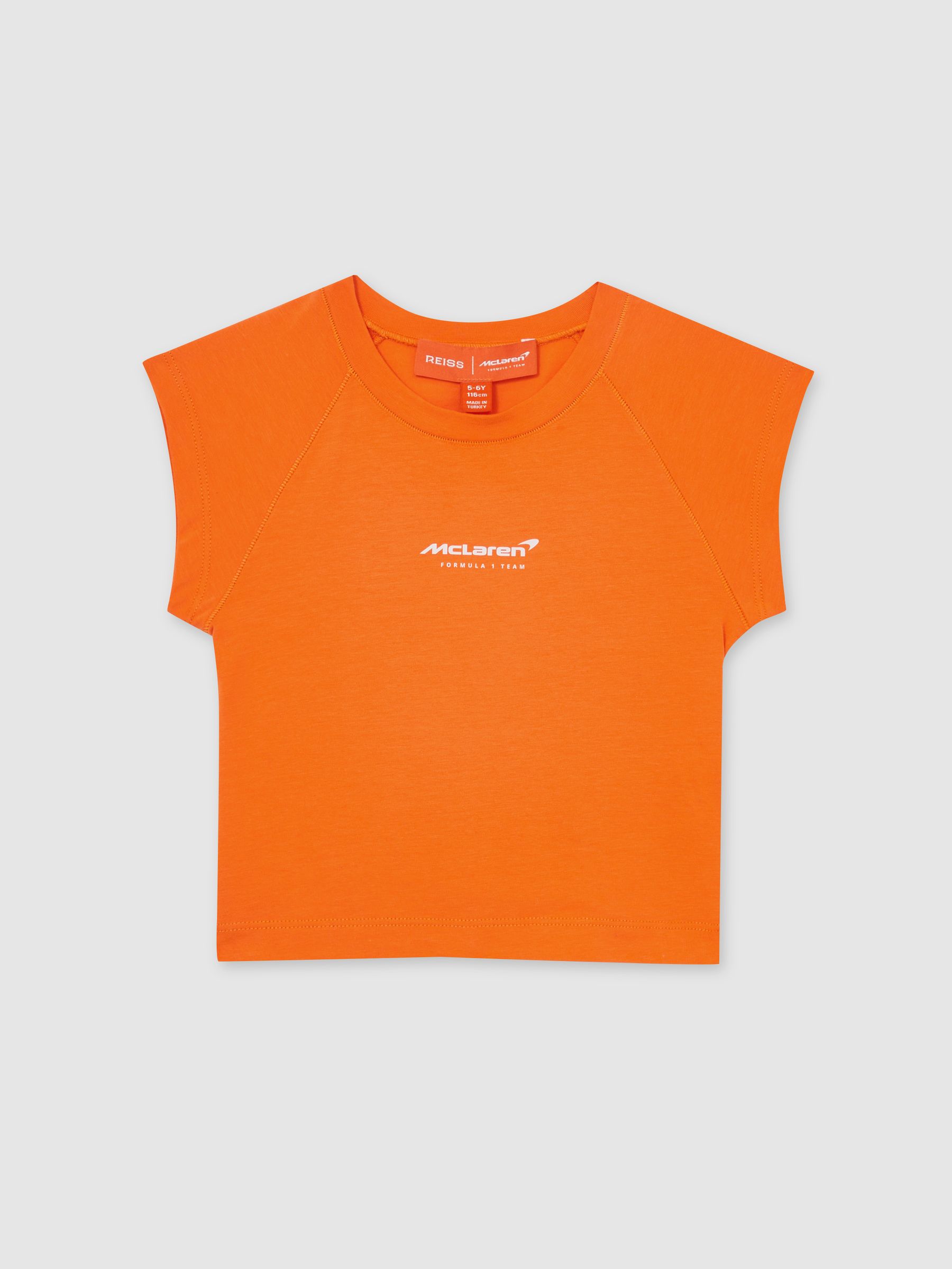 9-13 yrs McLaren F1 Team Cropped Logo T-Shirt in Orange - Image 2 of 5