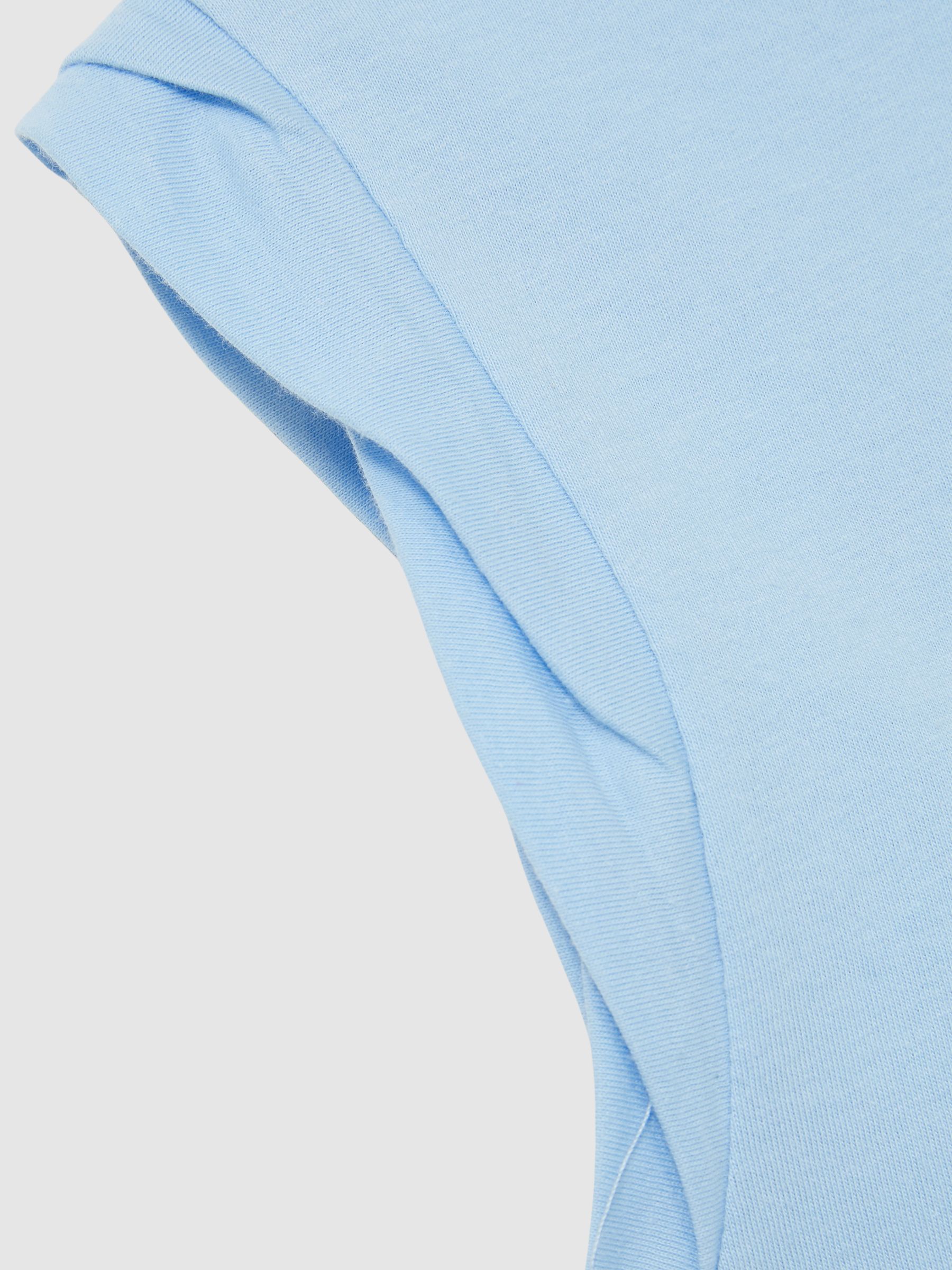 Cotton Cap Sleeve T-Shirt in Dusty Blue - Image 7 of 7