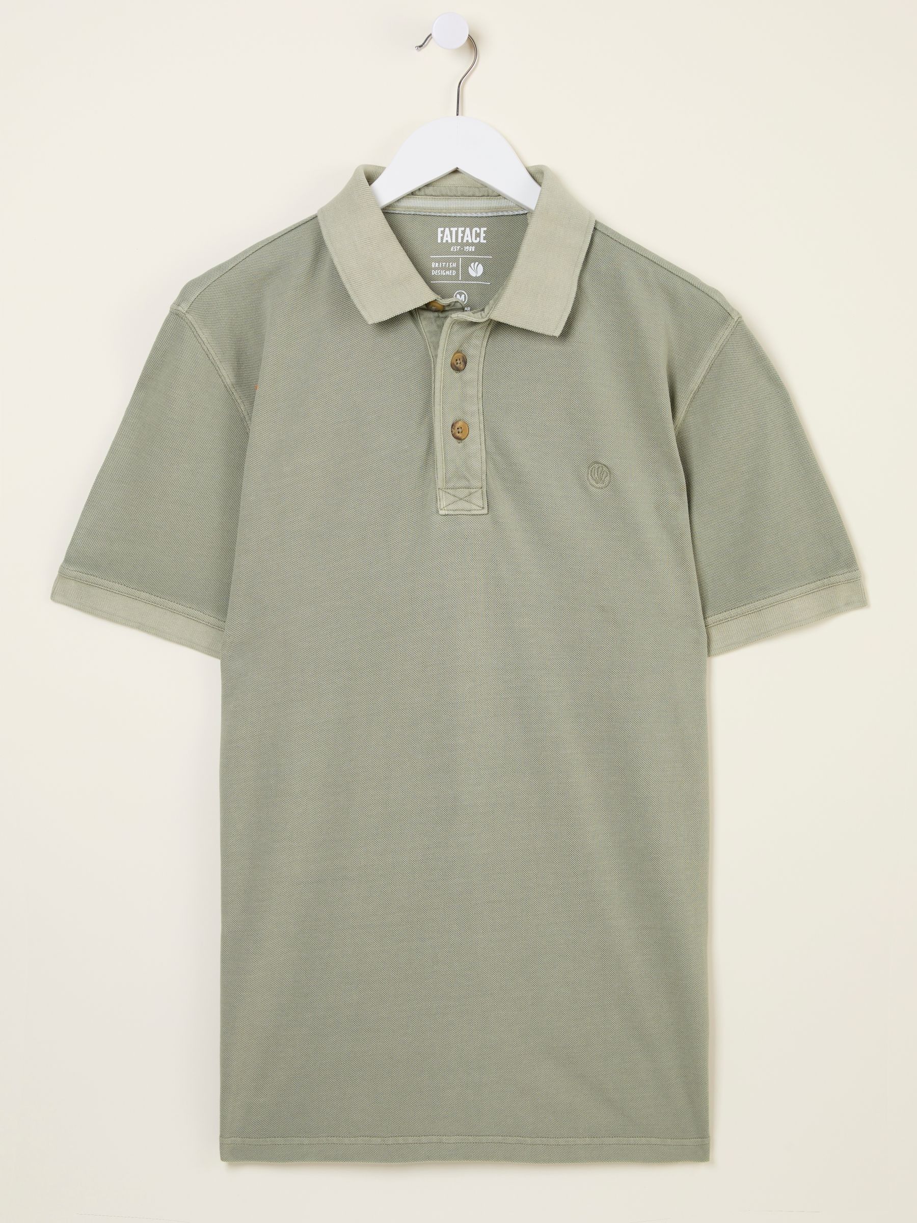 Sage Green Short Sleeve Pique Polo Shirt - Image 5 of 5