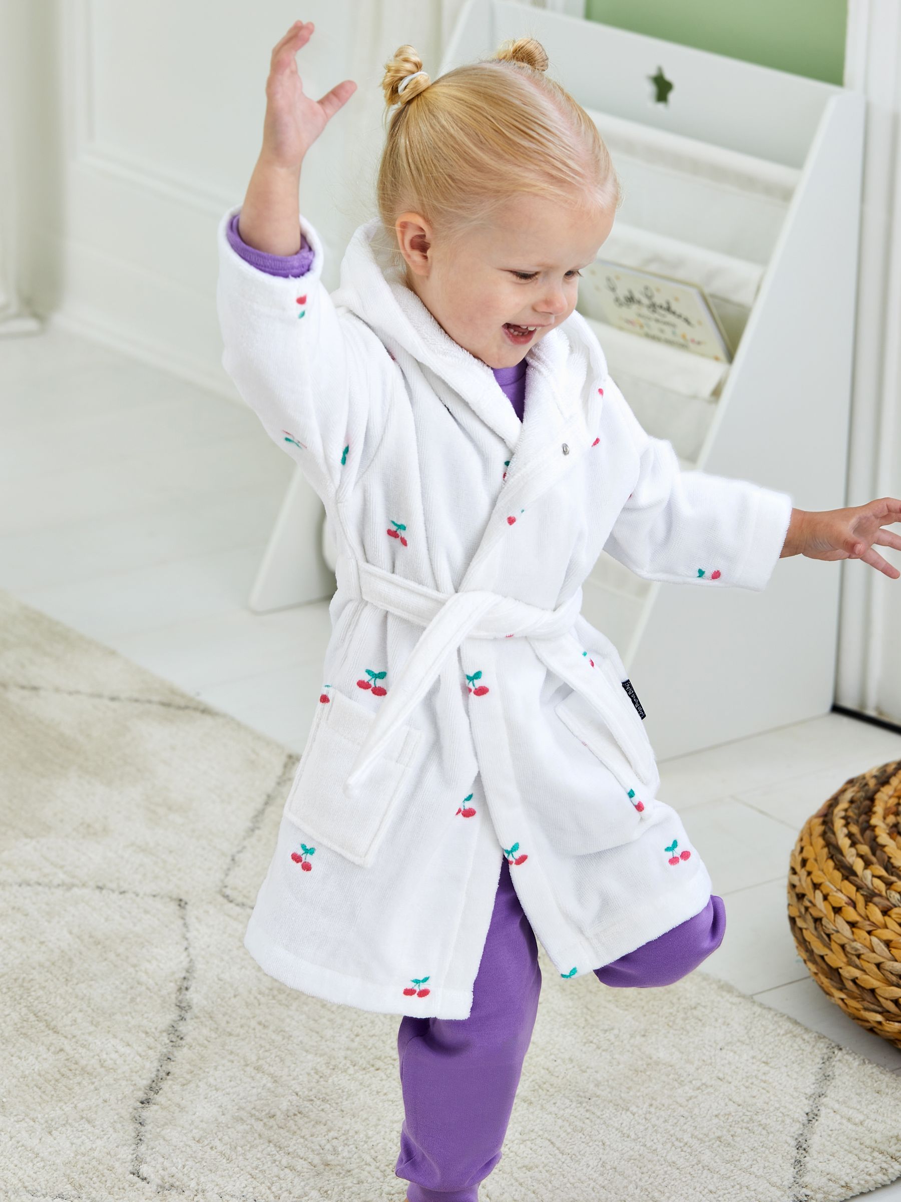 White Cherry Personalised Towelling Robe - Image 2 of 6