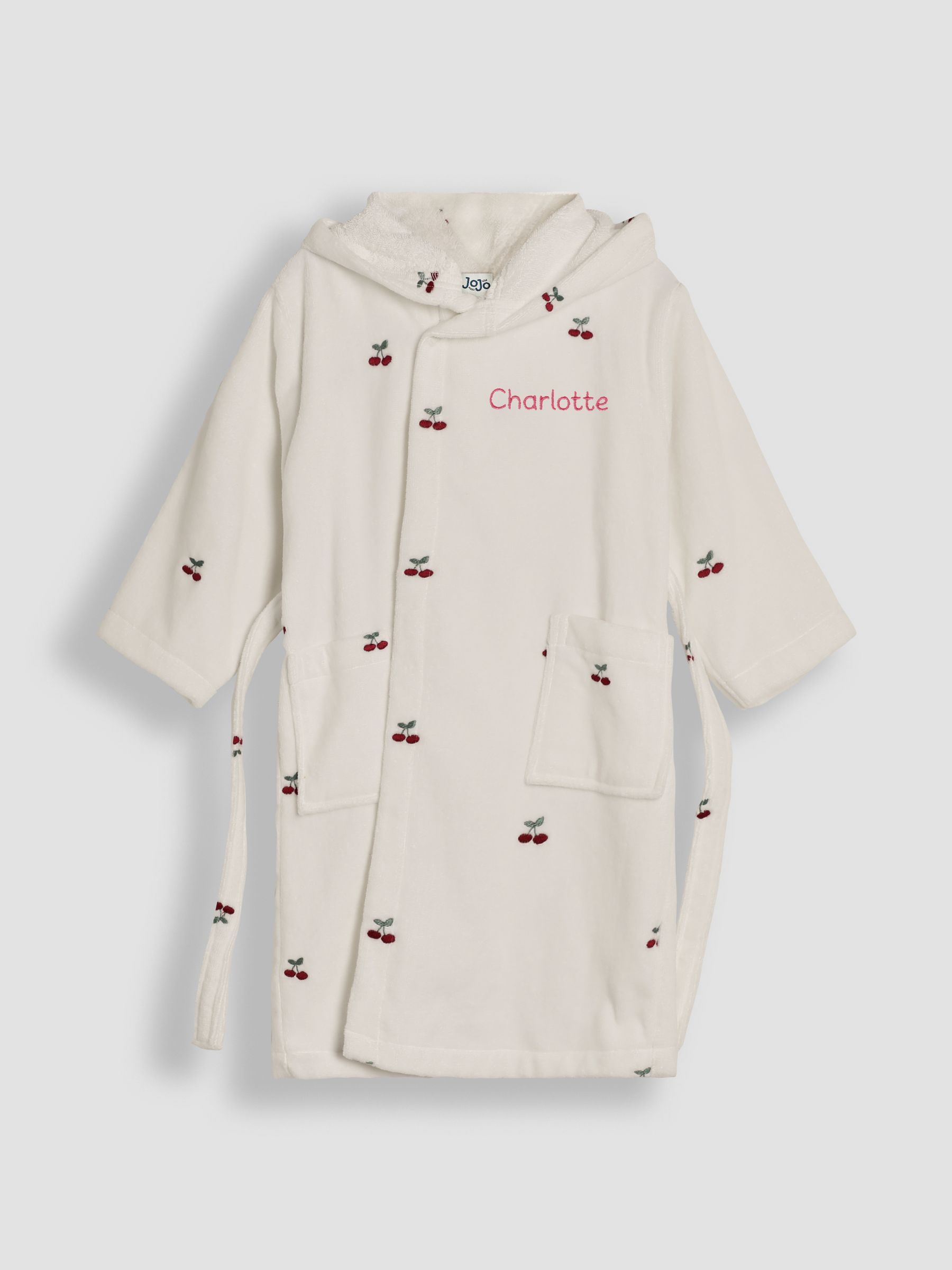 White Cherry Personalised Towelling Robe - Image 3 of 6