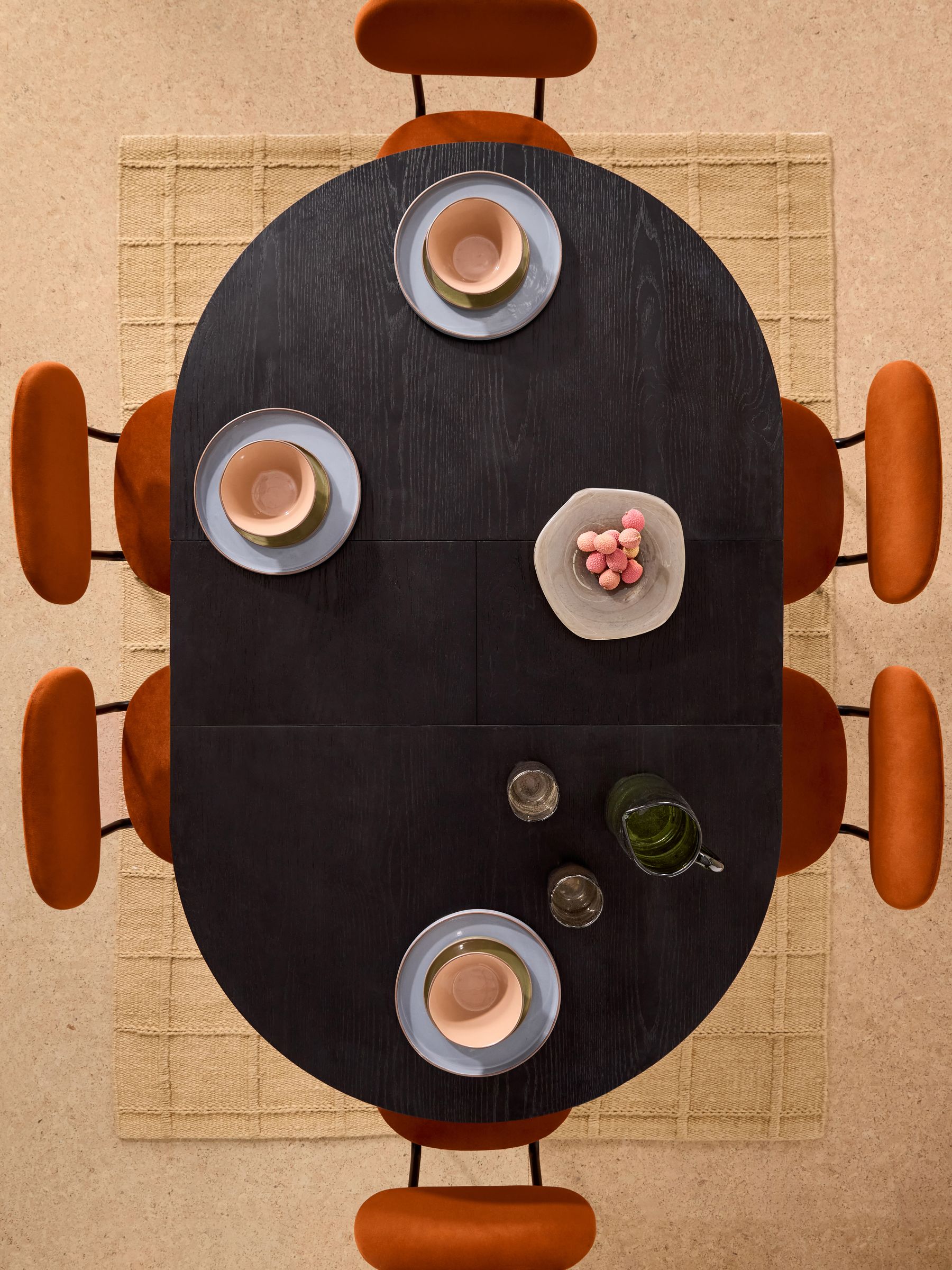 Black Stain Oak Deauville 4 to 6 Seater Oval Extending Dining Table - Image 2 of 6