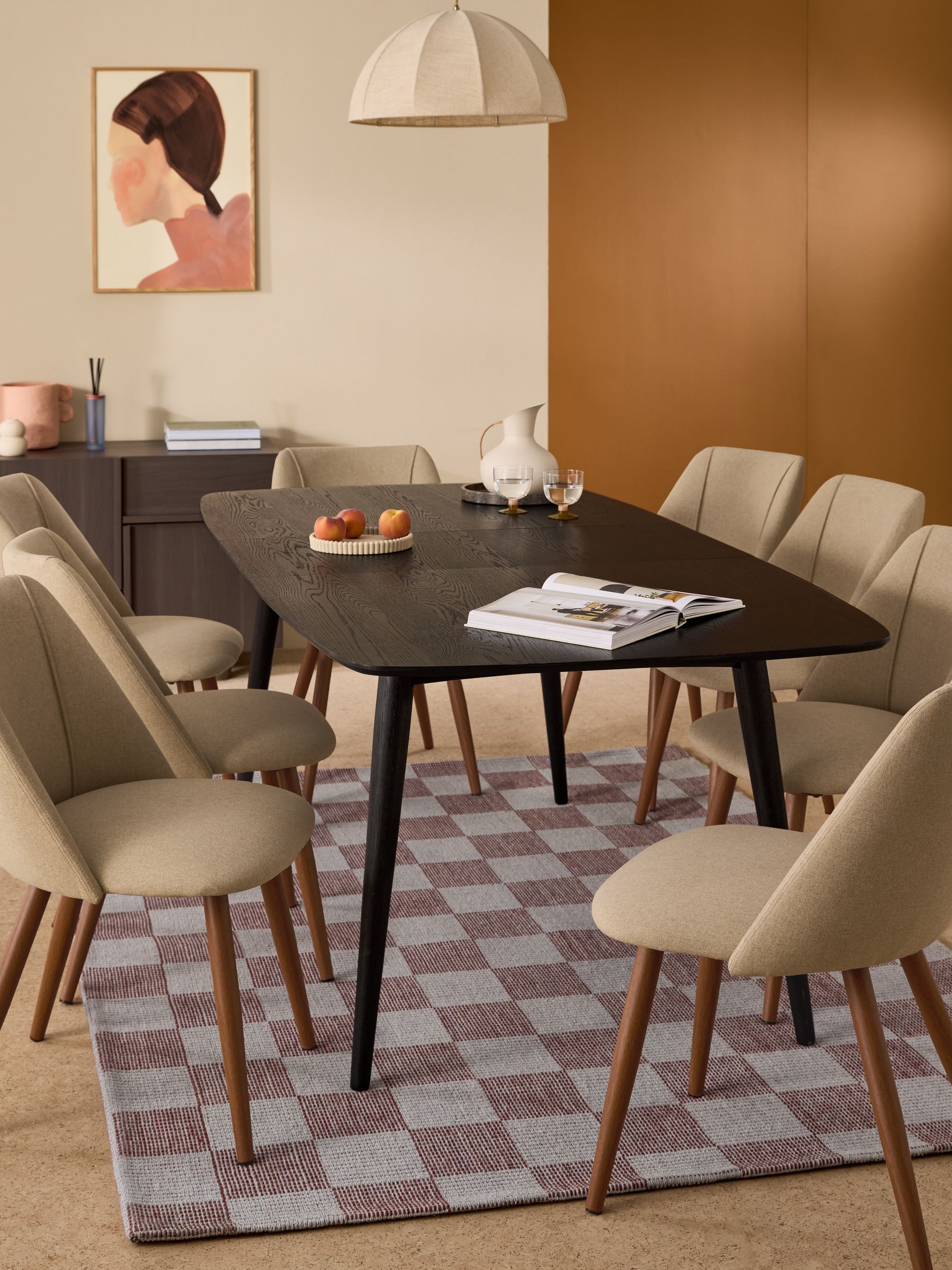 Black Stain Oak Deauville Rectangular 6 to 8 Seater Extending Dining Table - Image 2 of 7